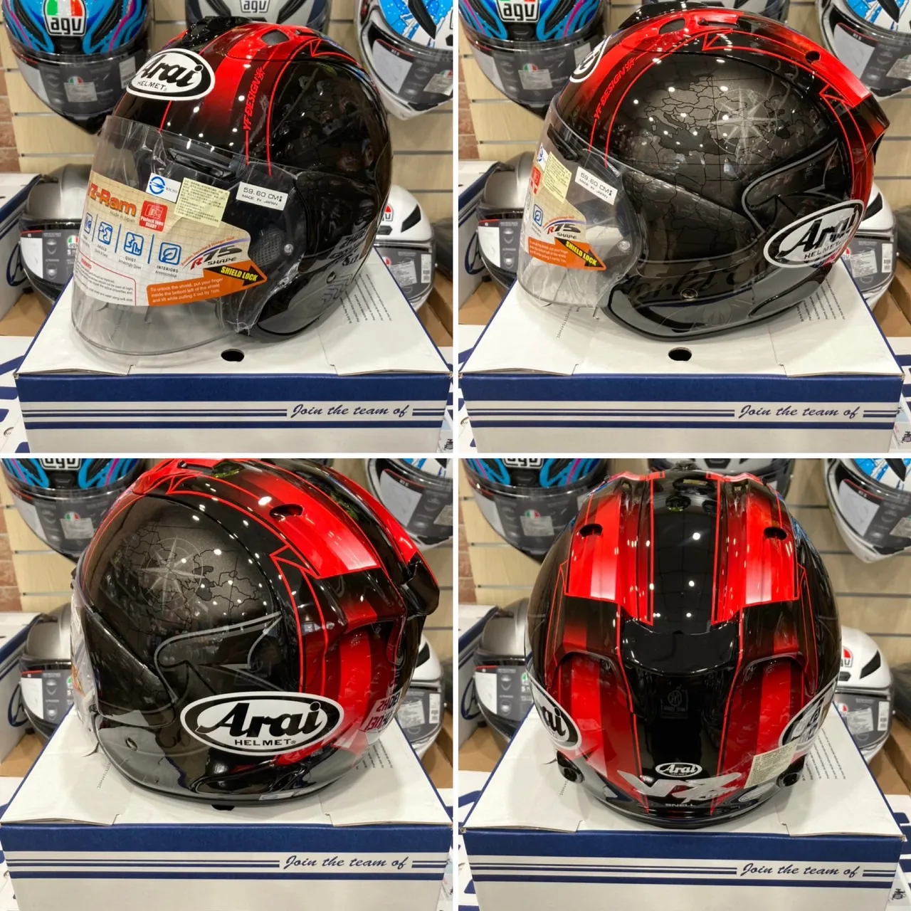 ARAI VZ-RAM HARADA TOUR BLACK 黑地圖 紅地圖 3/4 半罩 安全帽 VZ RAM