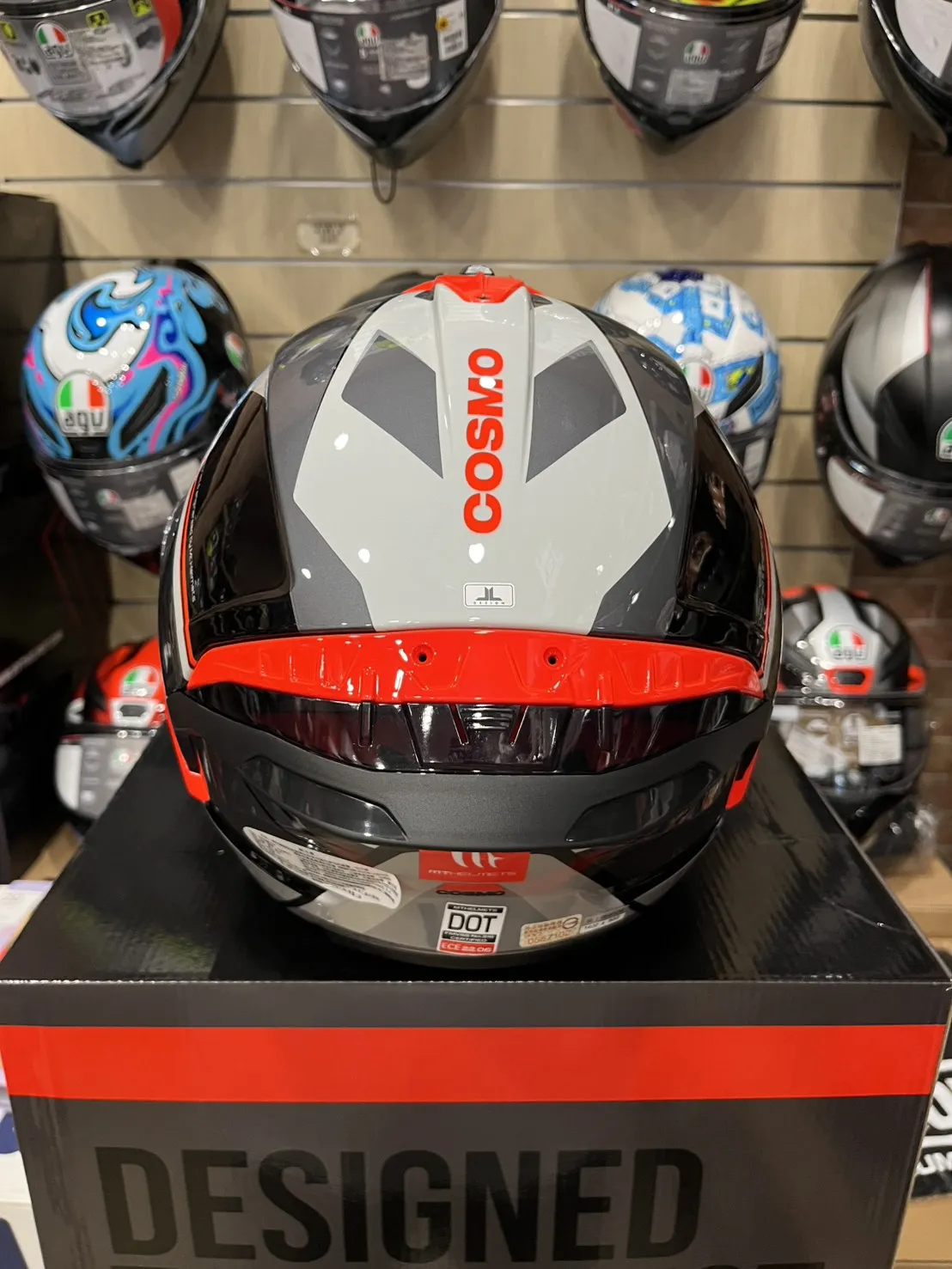 西班牙 MT COSMO SV 星際 黑灰橘條紋 3/4半罩 安全帽 快拆式鏡片 內墨鏡 鴨尾 亞版公司貨