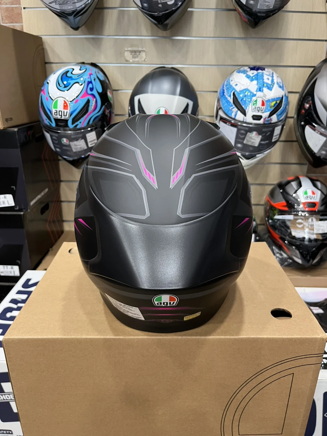 AGV K3 SYTH BLACK/PINK 消光黑粉 內墨片 全罩安全帽 亞洲版 公司貨 附鴨尾