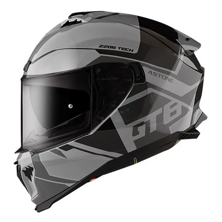 ASTONE GT6 YB1 灰/黑 彩繪 全罩式安全帽 內墨鏡 眼鏡溝 藍芽耳機孔 金屬排扣