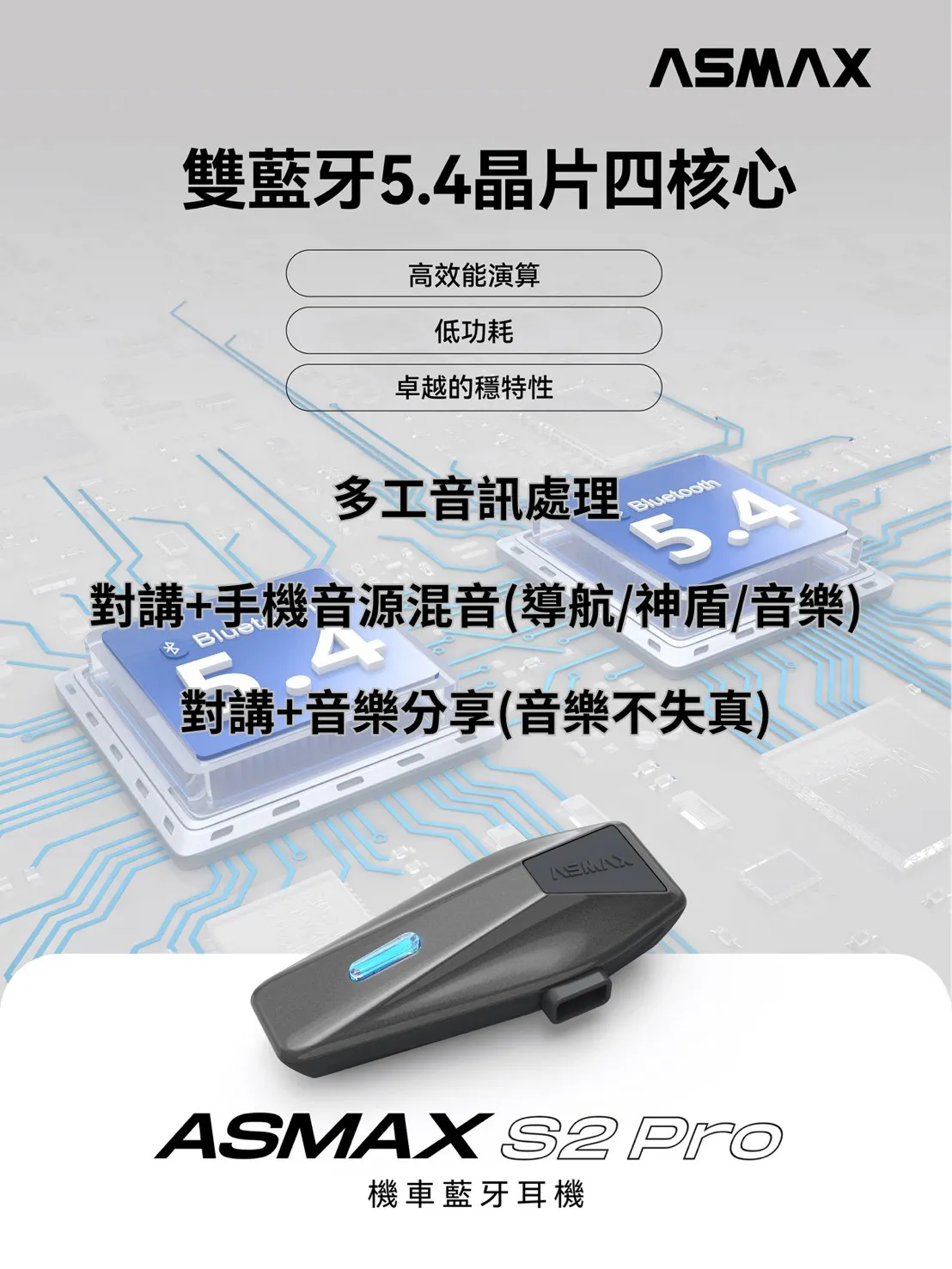 ASMAX S2 PRO 藍牙耳機 網狀連線對講 葛萊美調音 藍芽耳機 國際版 公司貨