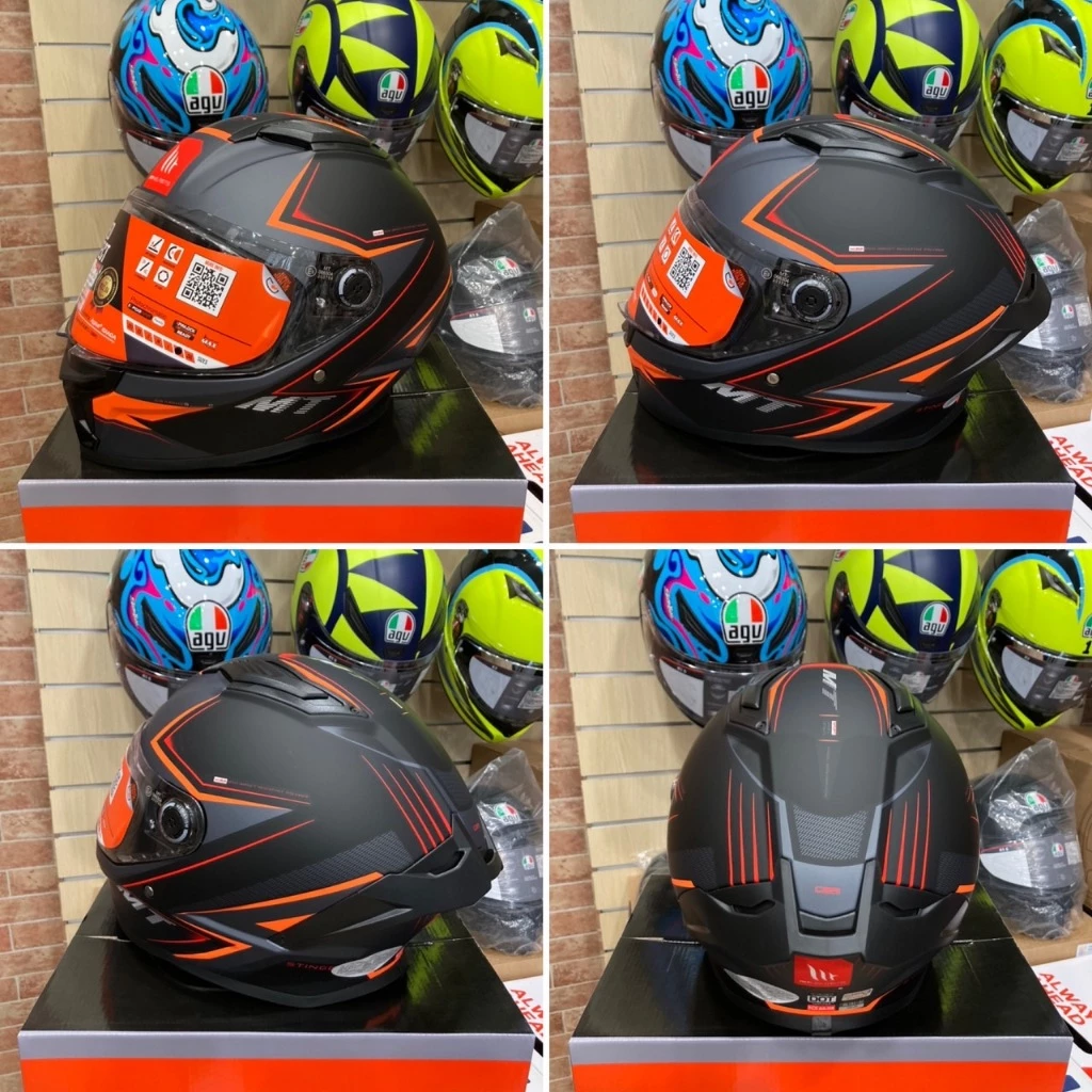 西班牙 MT STINGER-2 ST2 毒刺2 黑灰橙 消光 全罩 安全帽 進口帽 亞版 公司貨