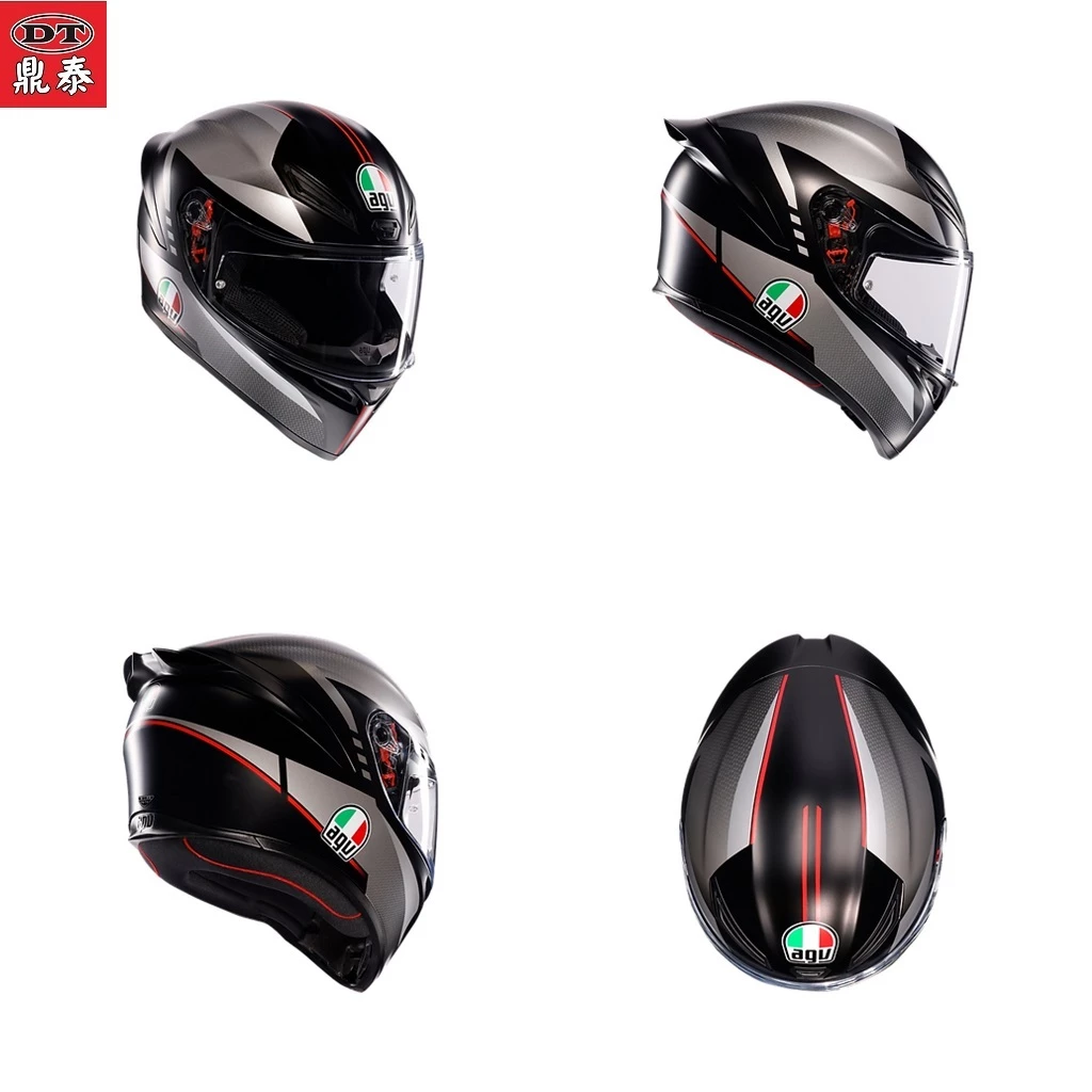  AGV K1-S LAP 消光黑/灰/紅 彩繪 全罩安全帽 K1S 亞洲版 公司貨