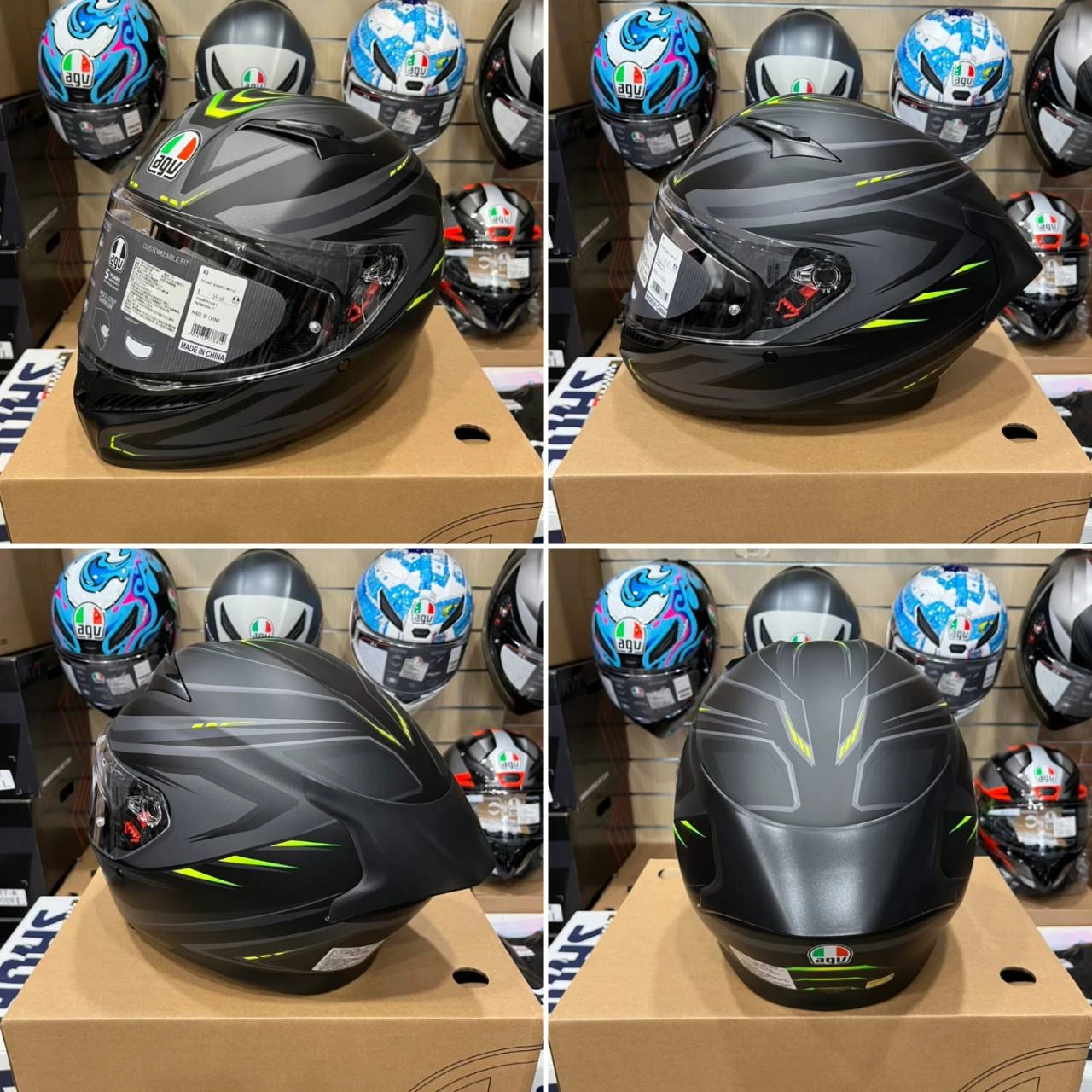 AGV K3 SYTH BLACK/YELLOW 消光黑黃 內墨片 全罩安全帽 亞洲版 公司貨 附鴨尾