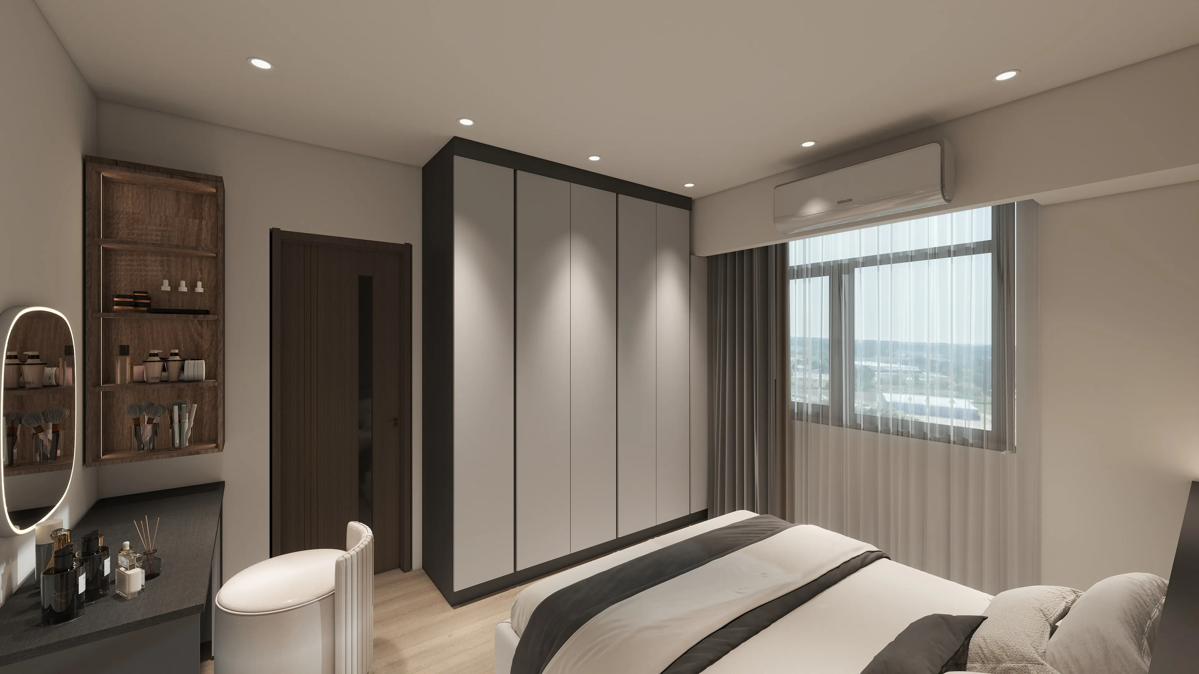 沙鹿勝興興站裝潢必學！邸苑「以簡馭繁」生活哲學：19.5 坪三房的隱形收納術，預演從容的日常儀式感。