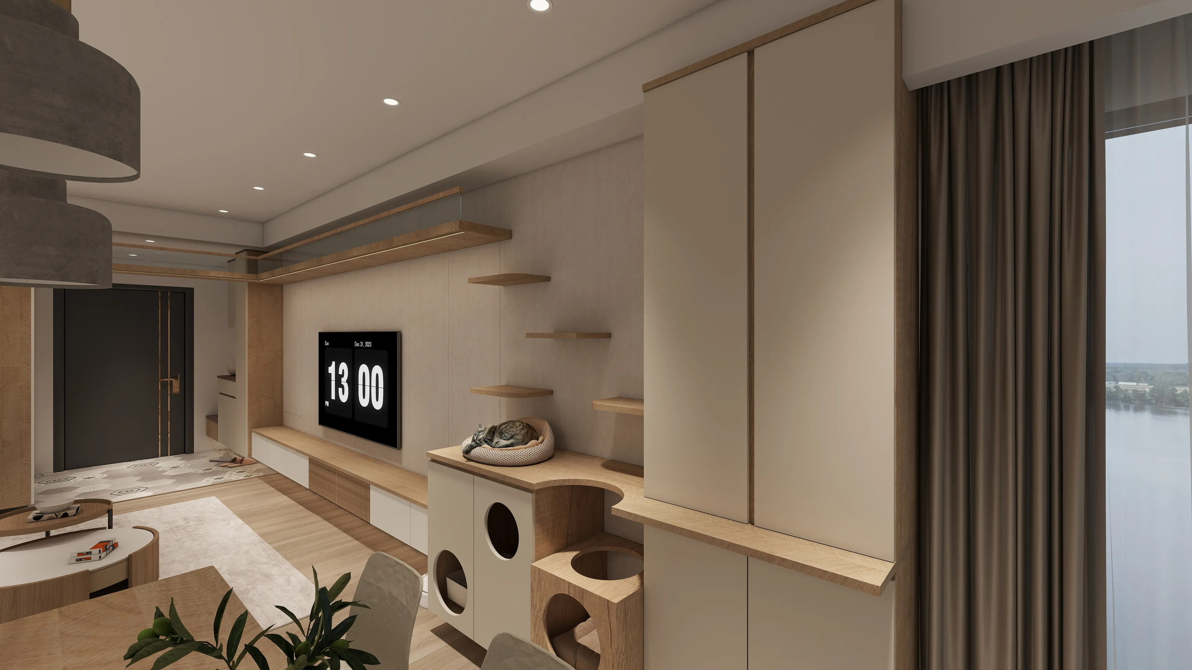 1+1>2 的極致空間！麗晨花果山裝潢範例：看邸苑如何用「垂直動線」讓 23.5 坪三房更有趣。