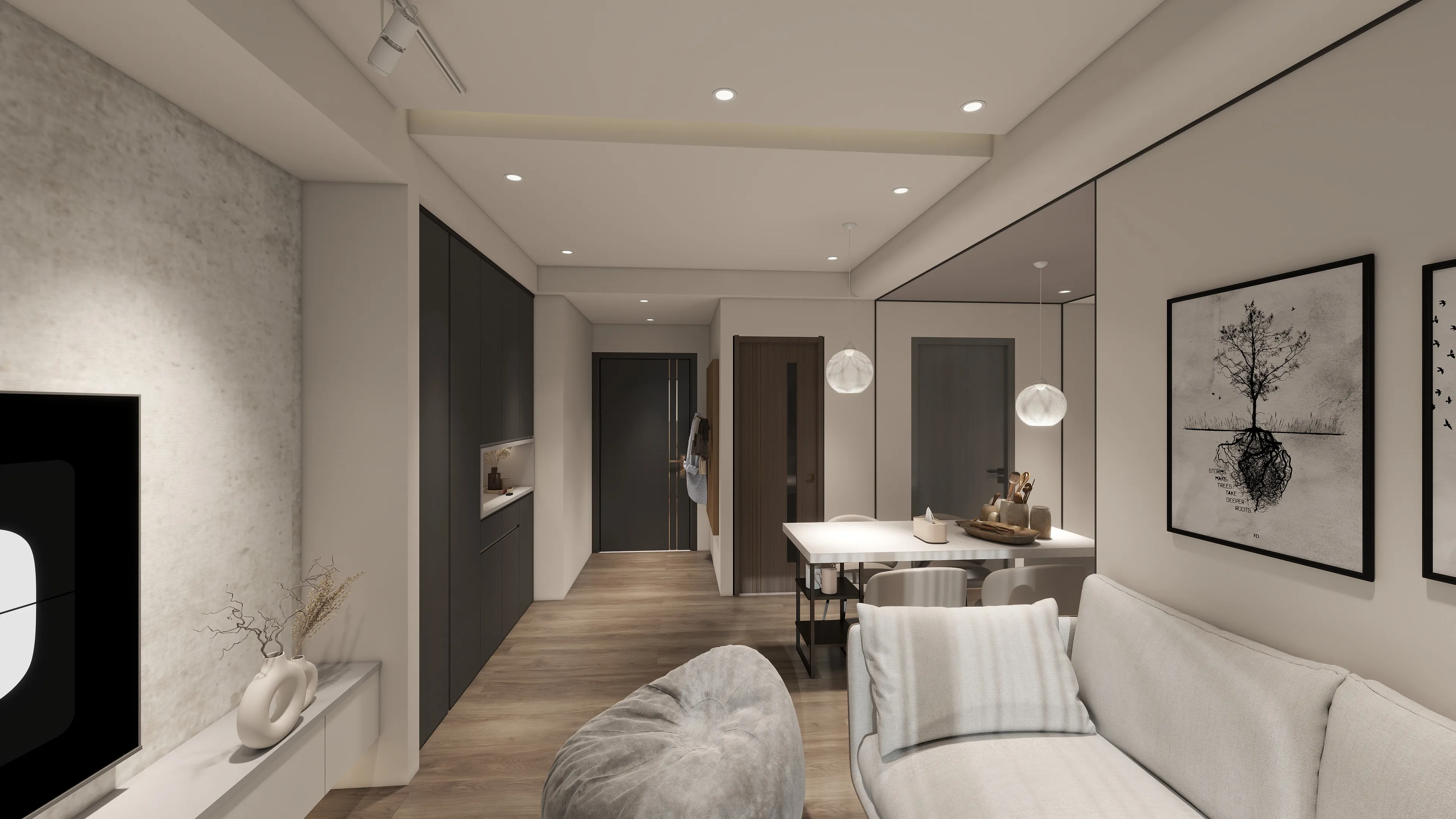 沙鹿勝興興站裝潢必學！邸苑「以簡馭繁」生活哲學：19.5 坪三房的隱形收納術，預演從容的日常儀式感。