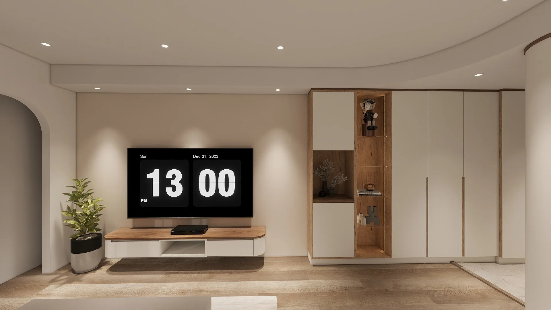 邸苑室內設計-勝興豐境 A1B1-客廳收納 -北歐風