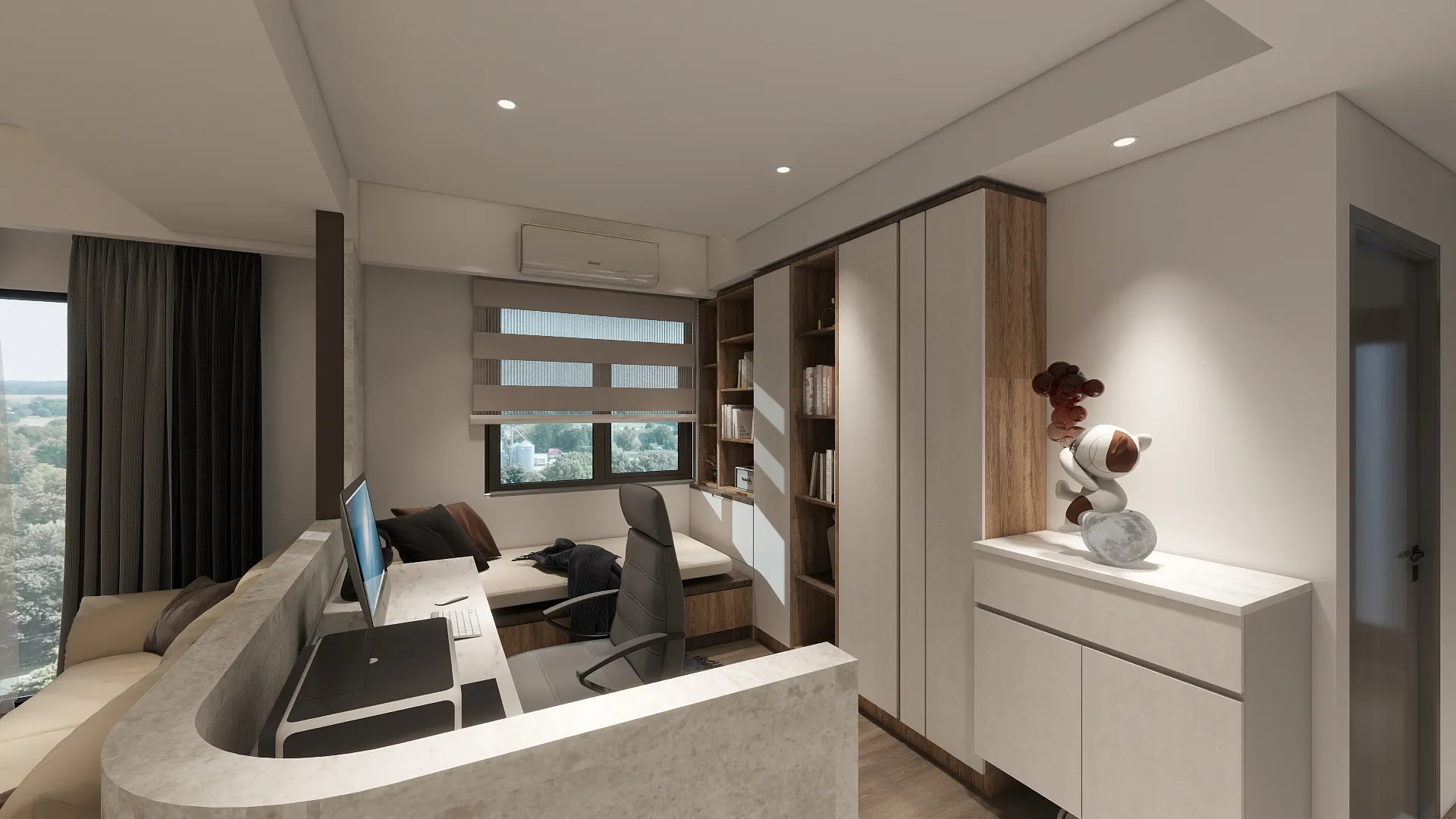 邸苑室內設計-登陽釀時光 A2-開放式書房-北歐風&日系簡約