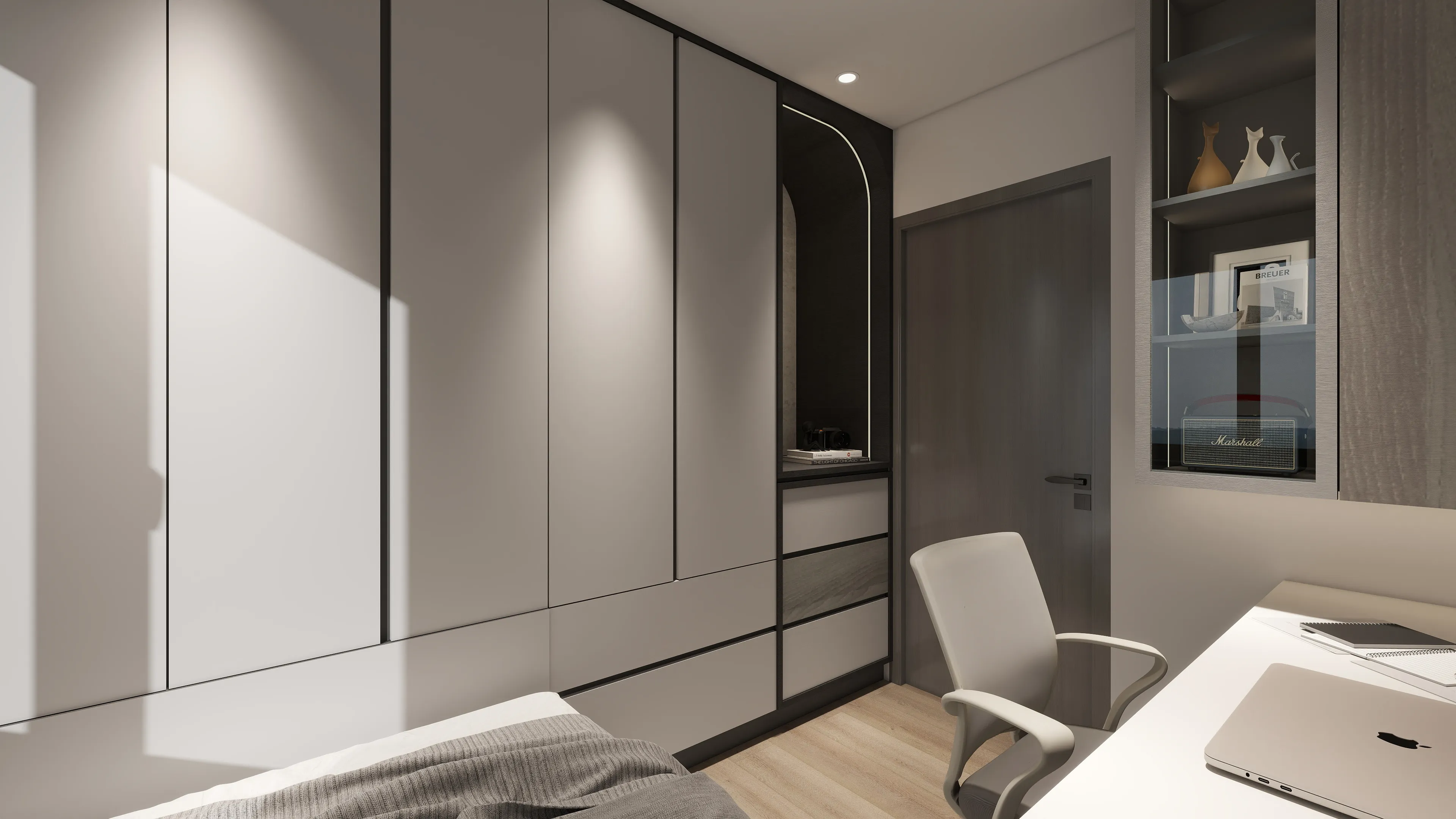 邸苑室內設計-麗晨花果山 C-次臥室2衣櫃-北歐&日系簡約風