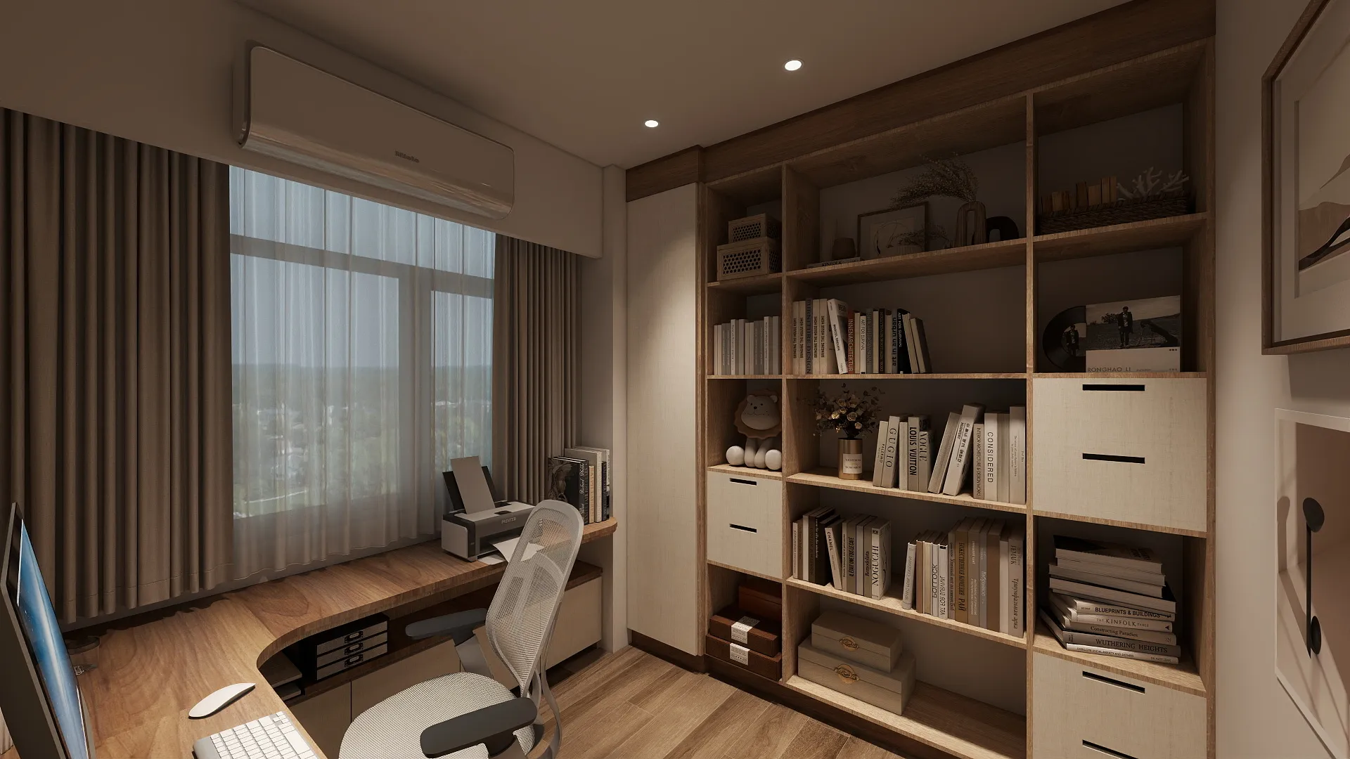 邸苑室內設計-聚佳大值 2房-書房書櫃-北歐 × 鄉村風