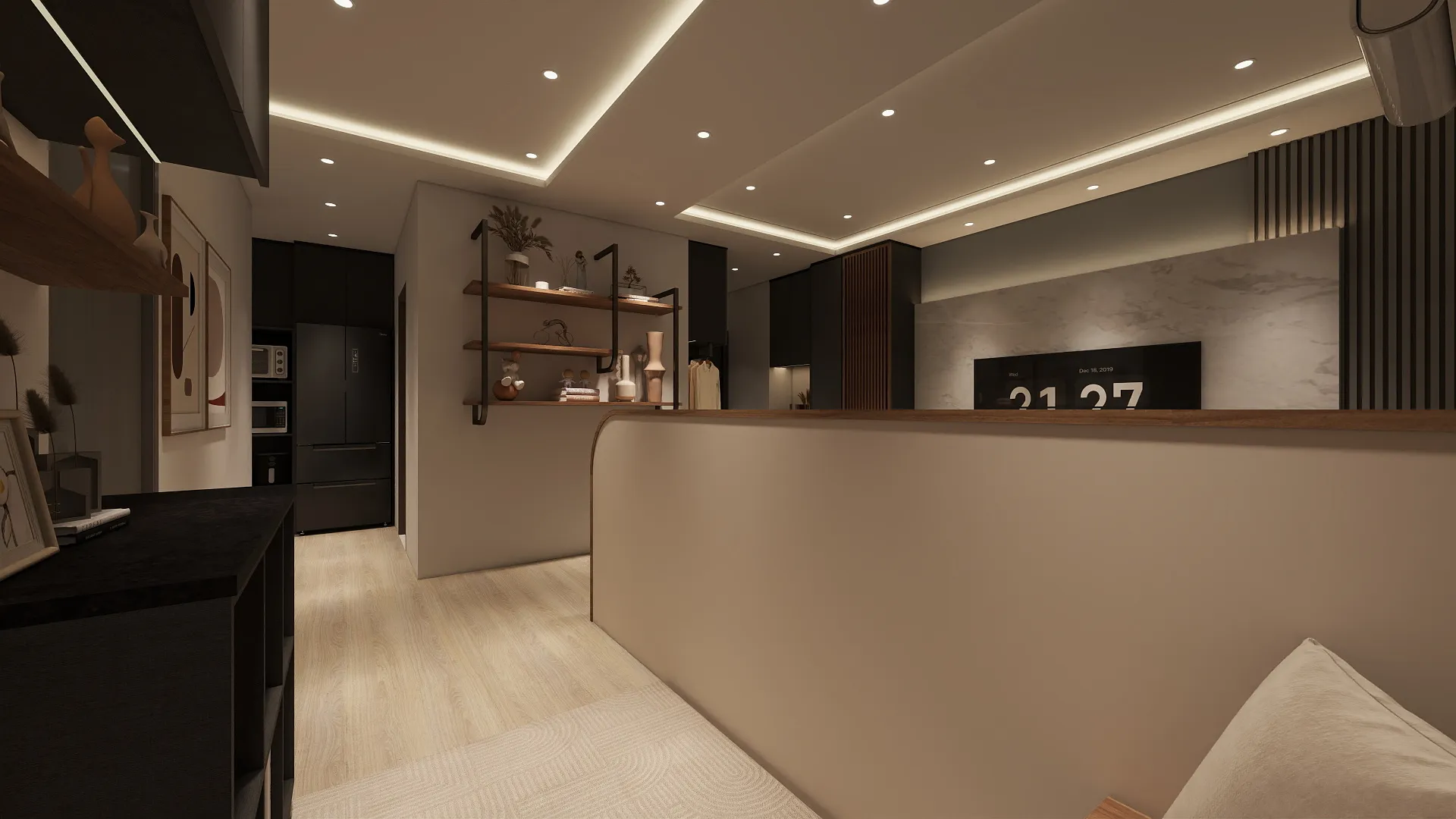 邸苑室內設計-御閑之森 2房 B type-造型矮牆-現代簡約