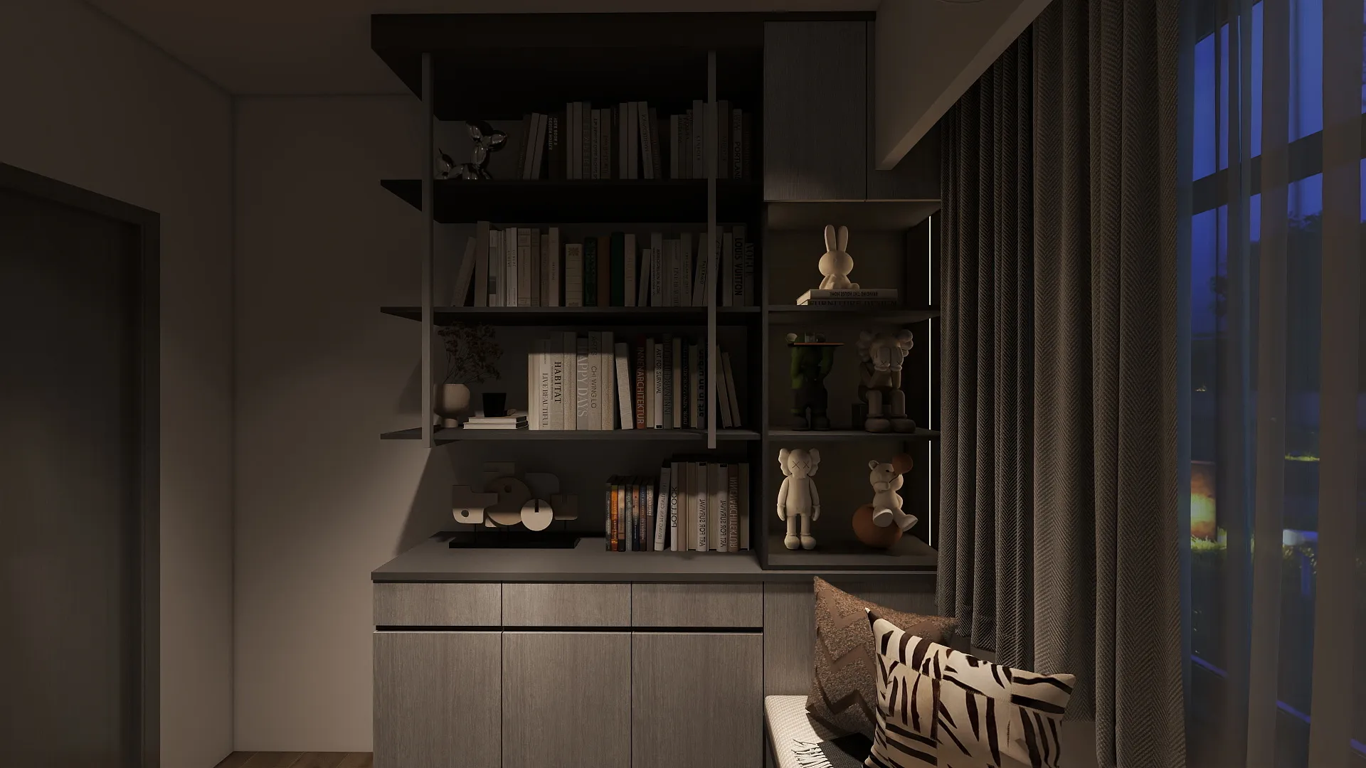 邸苑室內設計-精銳SKY ONE 3房D-書房書櫃-現代風