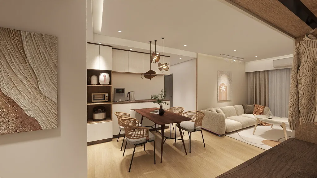 邸苑室內設計-元城上萃 3房-客廳餐邊櫃-北歐風