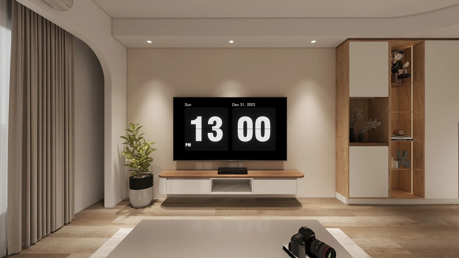 邸苑室內設計-勝興豐境 A1B1-客廳電視櫃 -北歐風