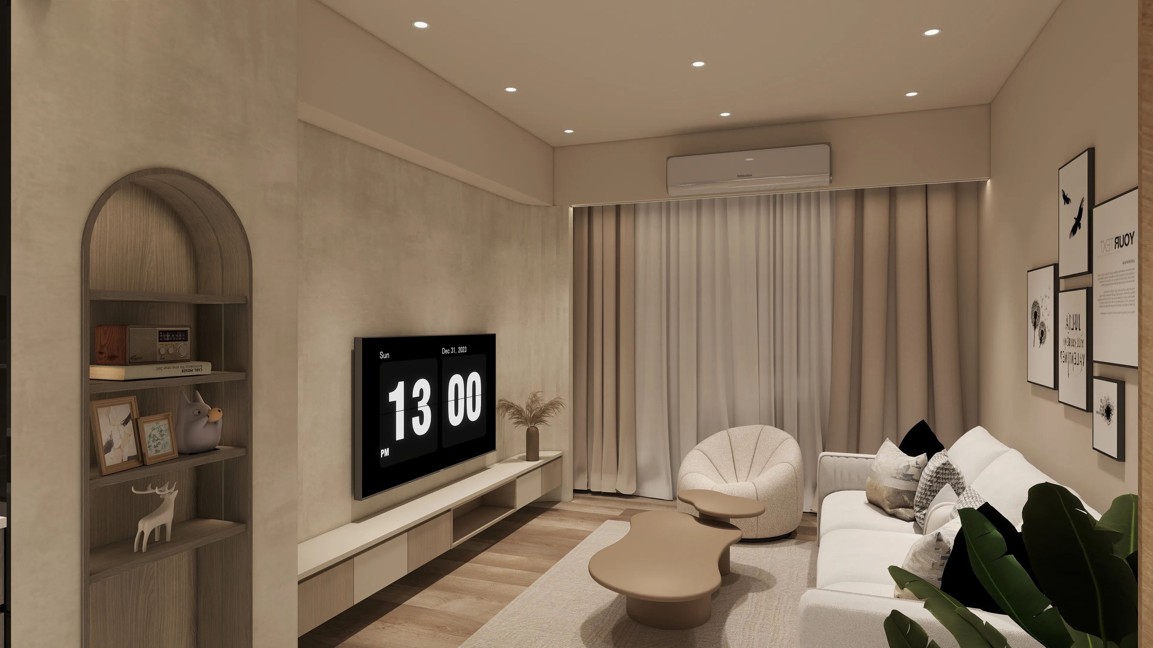 邸苑室內設計-鴻茂富匯-客廳-北歐風x日式侘寂