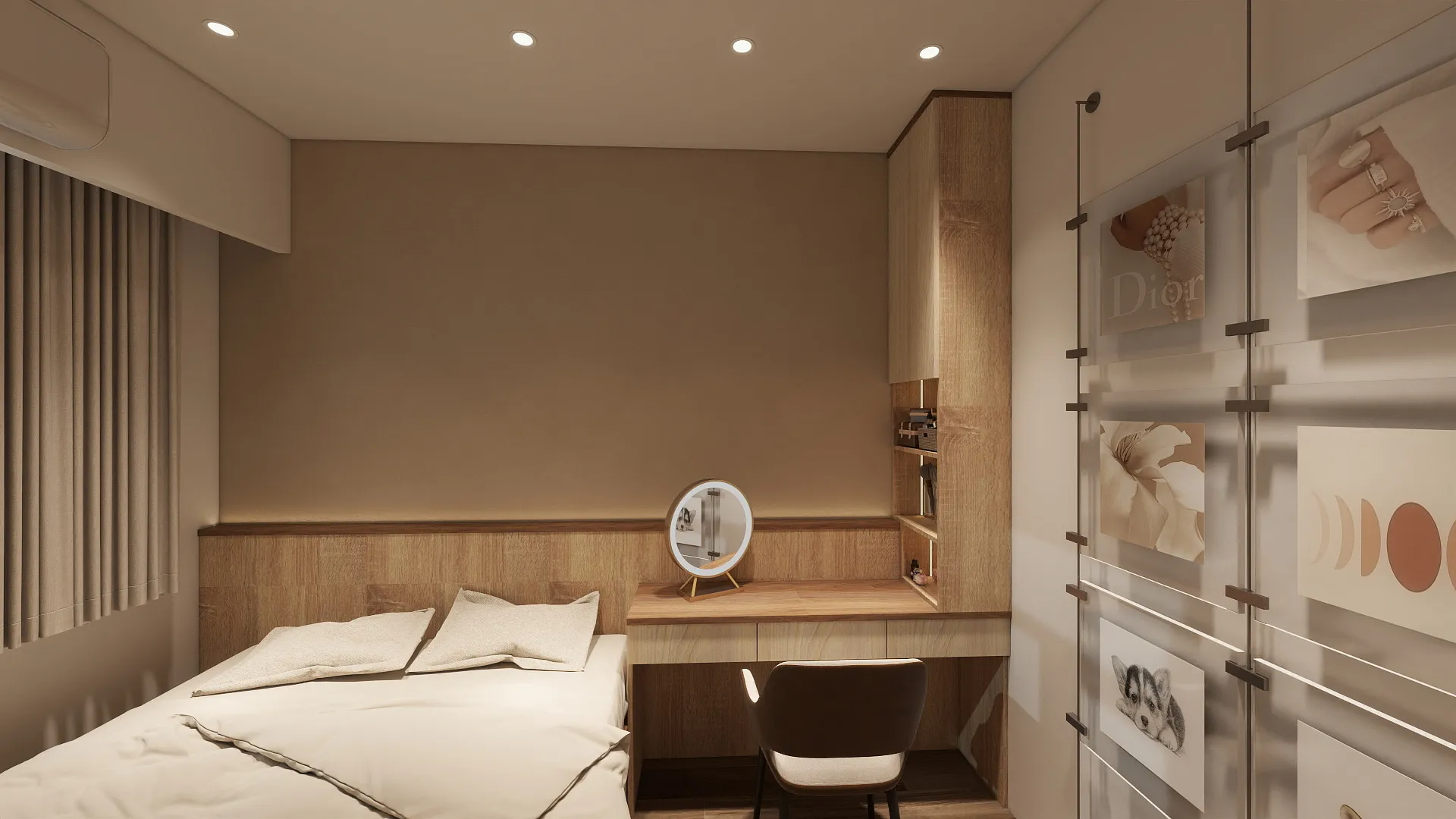 邸苑室內設計-聚佳大值 2房-臥室床頭-北歐 × 鄉村風