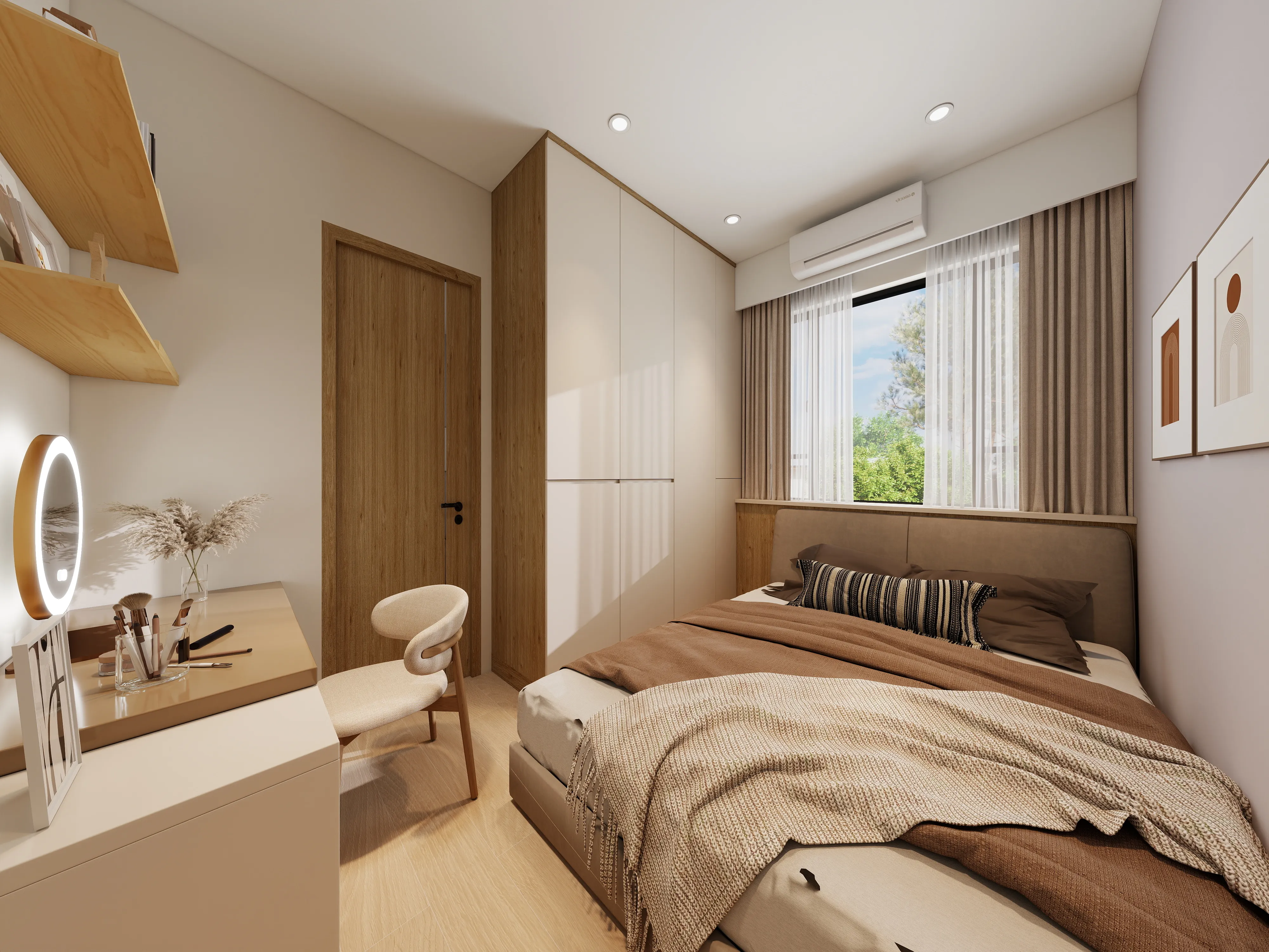 邸苑室內設計-御閑之森 3房-主臥-北歐 × 鄉村風