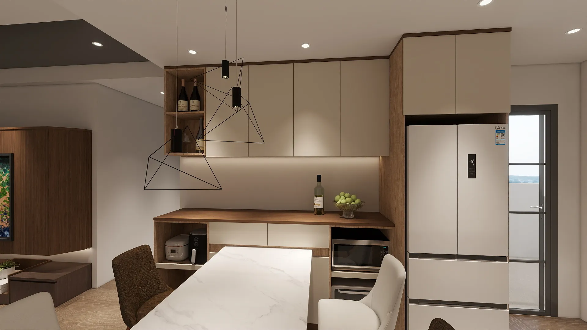 邸苑室內設計-大塊藏硯 G-餐桌及餐邊櫃-現代簡約風