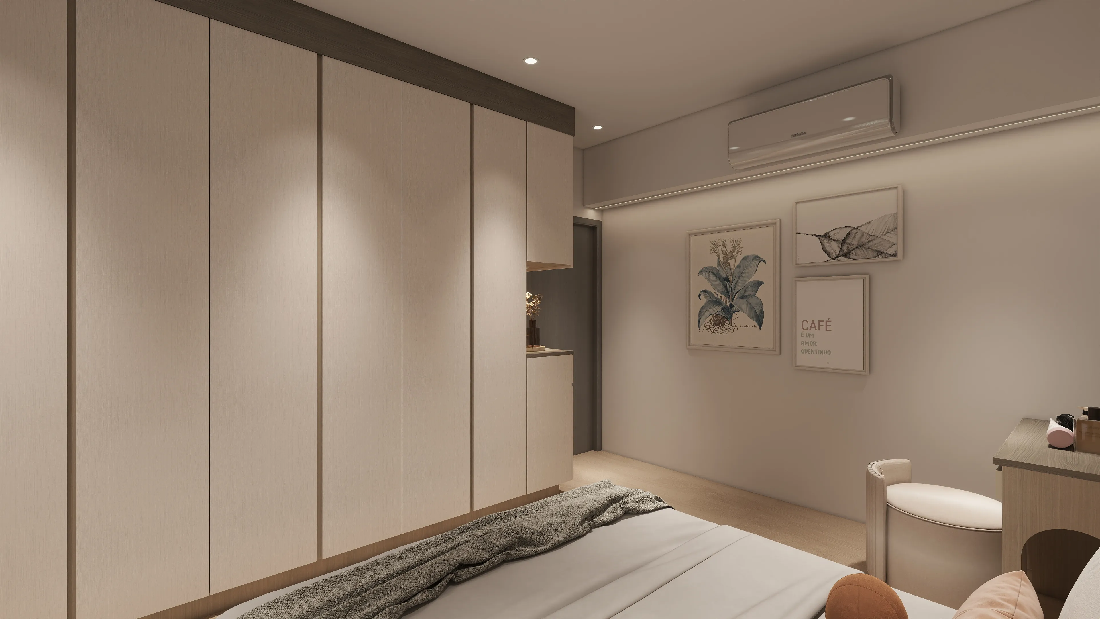 邸苑室內設計-鴻茂富匯-主臥室衣櫃-北歐風x日式侘寂