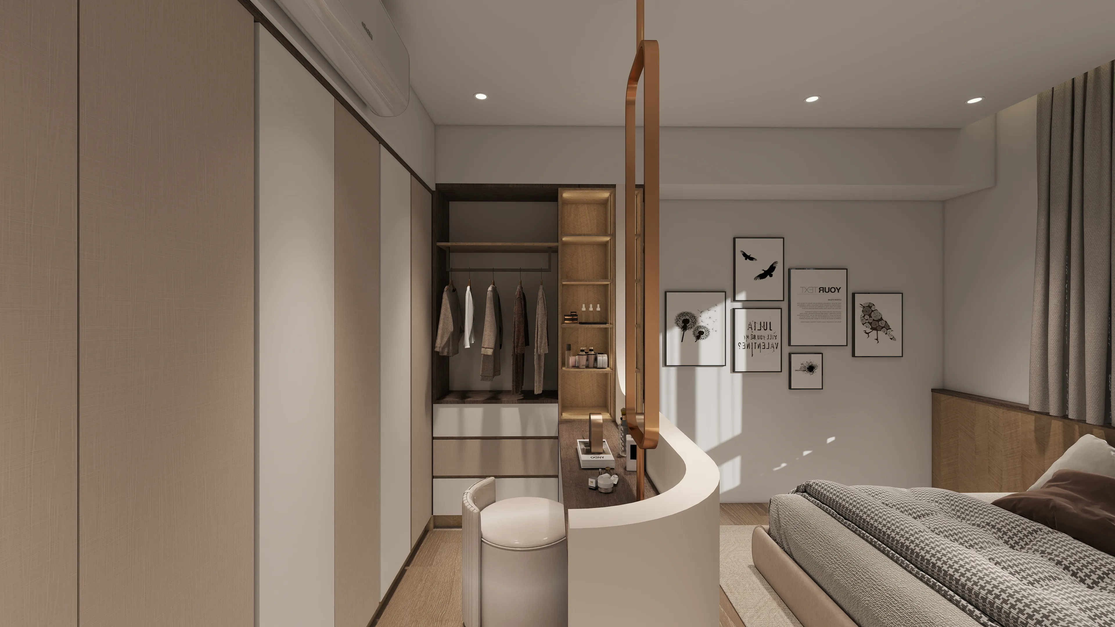 邸苑室內設計-青禾-主臥室化妝桌-北歐x無印風