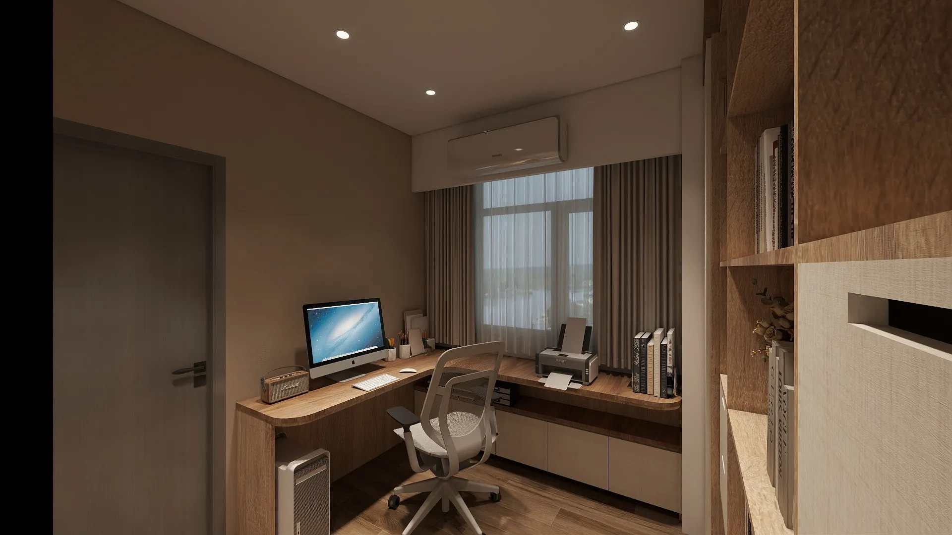 邸苑室內設計-聚佳大值 2房-書房書桌-北歐 × 鄉村風