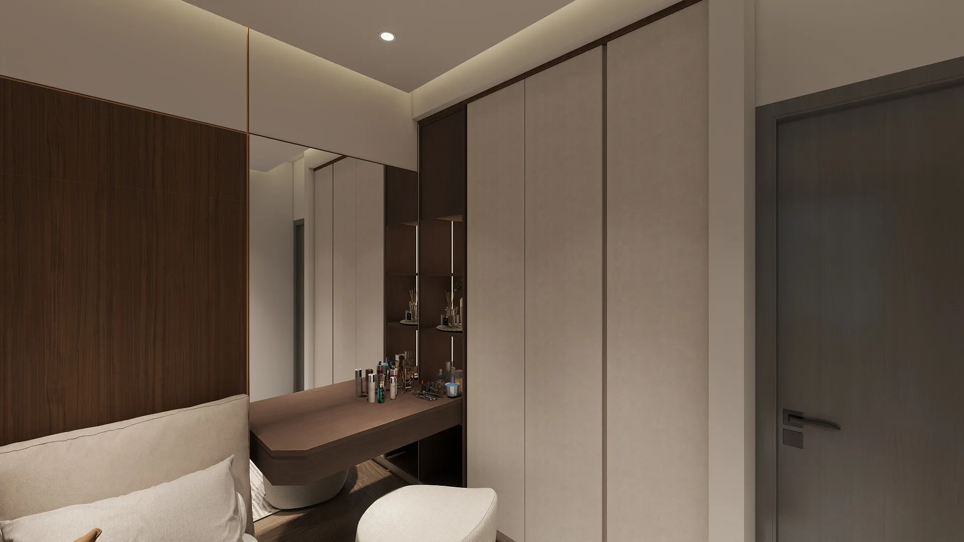 邸苑室內設計-大塊藏硯 G-主臥衣櫃及化妝桌-現代簡約風