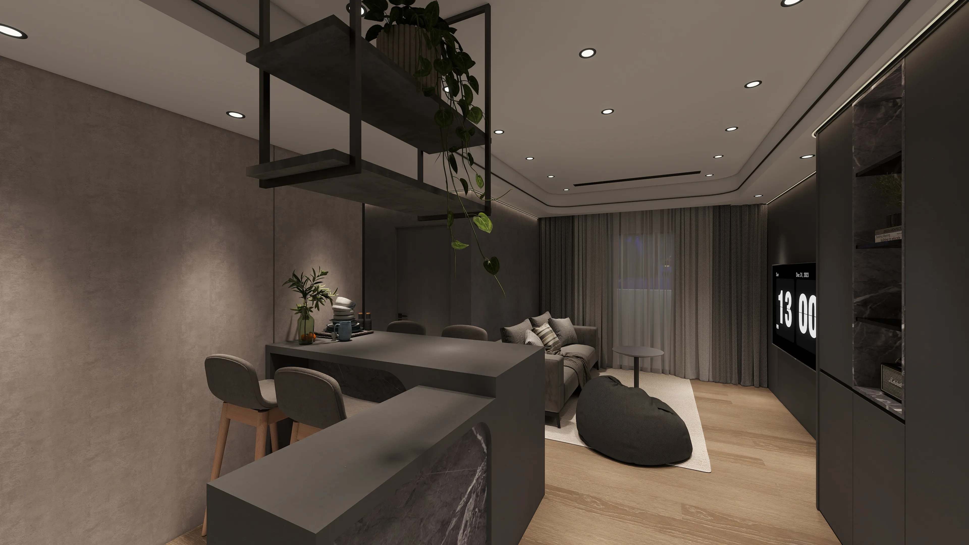 邸苑室內設計-豐邑太原YES-客餐廳背牆-現代風