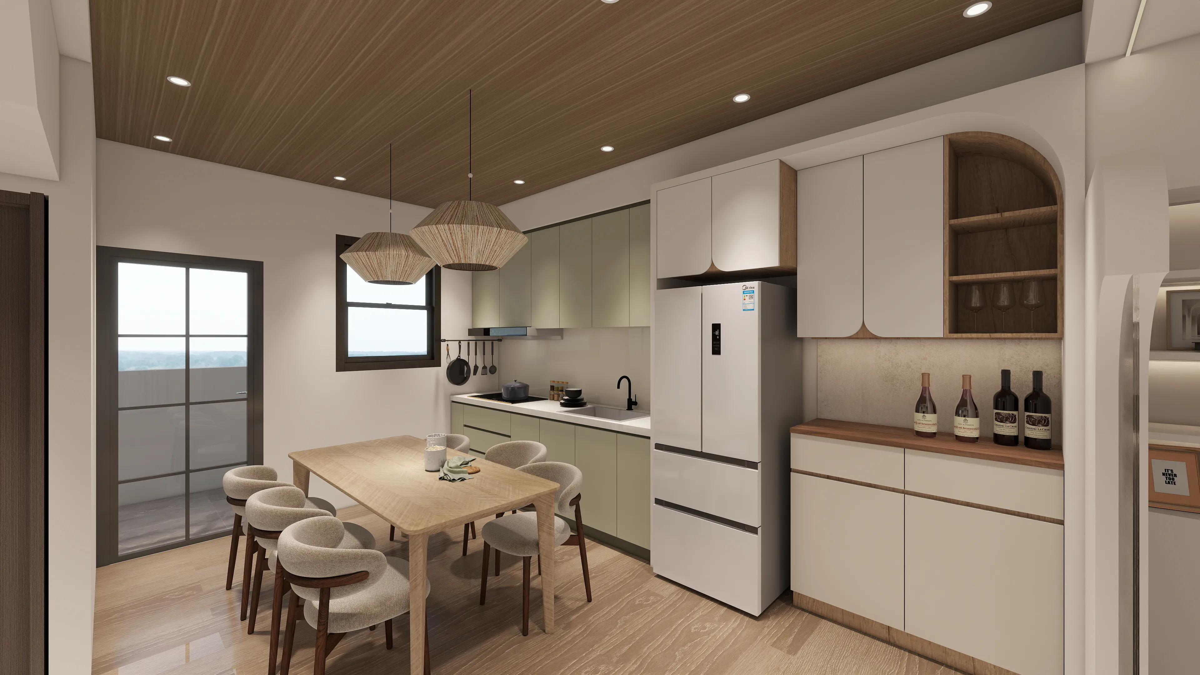 邸苑室內設計-青禾-廚房收納櫃-北歐x無印風