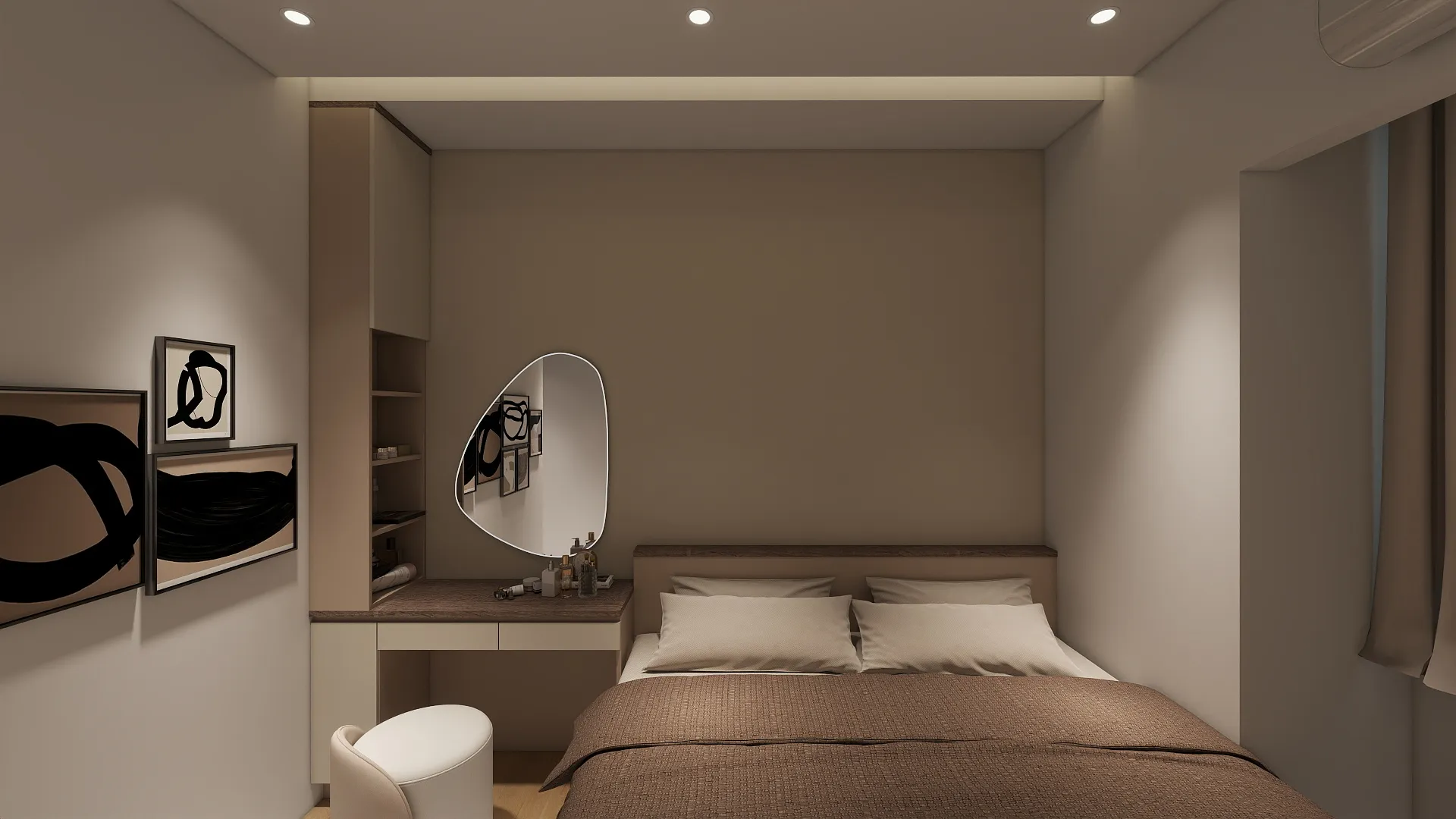 邸苑室內設計-益翔有藝仕 A7-主臥床頭及化妝桌-北歐風