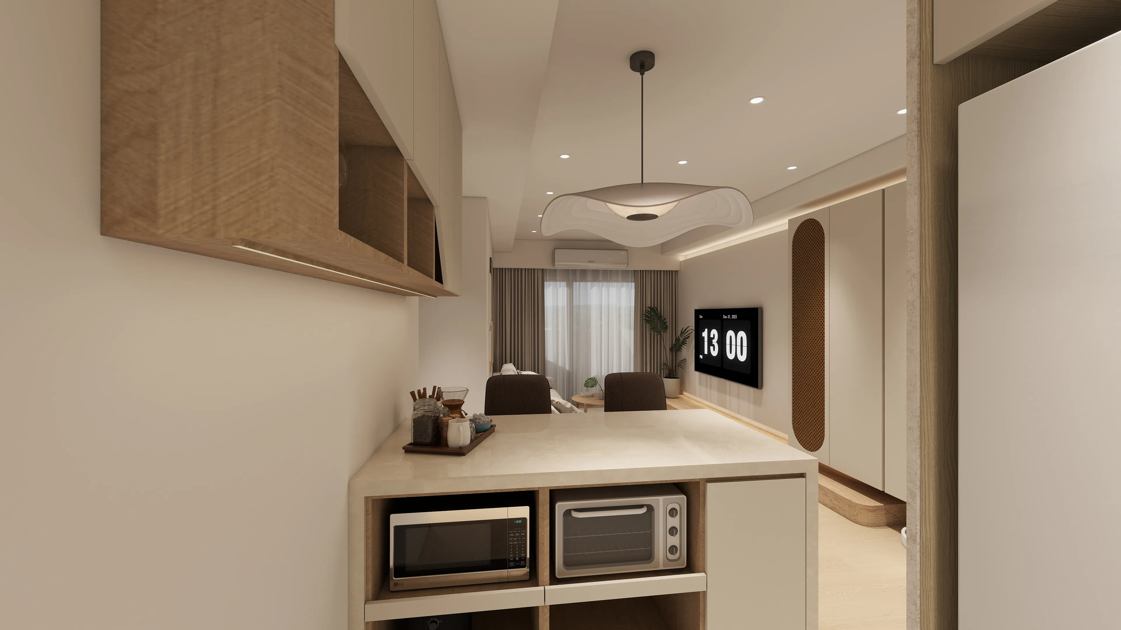 邸苑室內設計-鹿江風華-中島電器櫃-北歐風