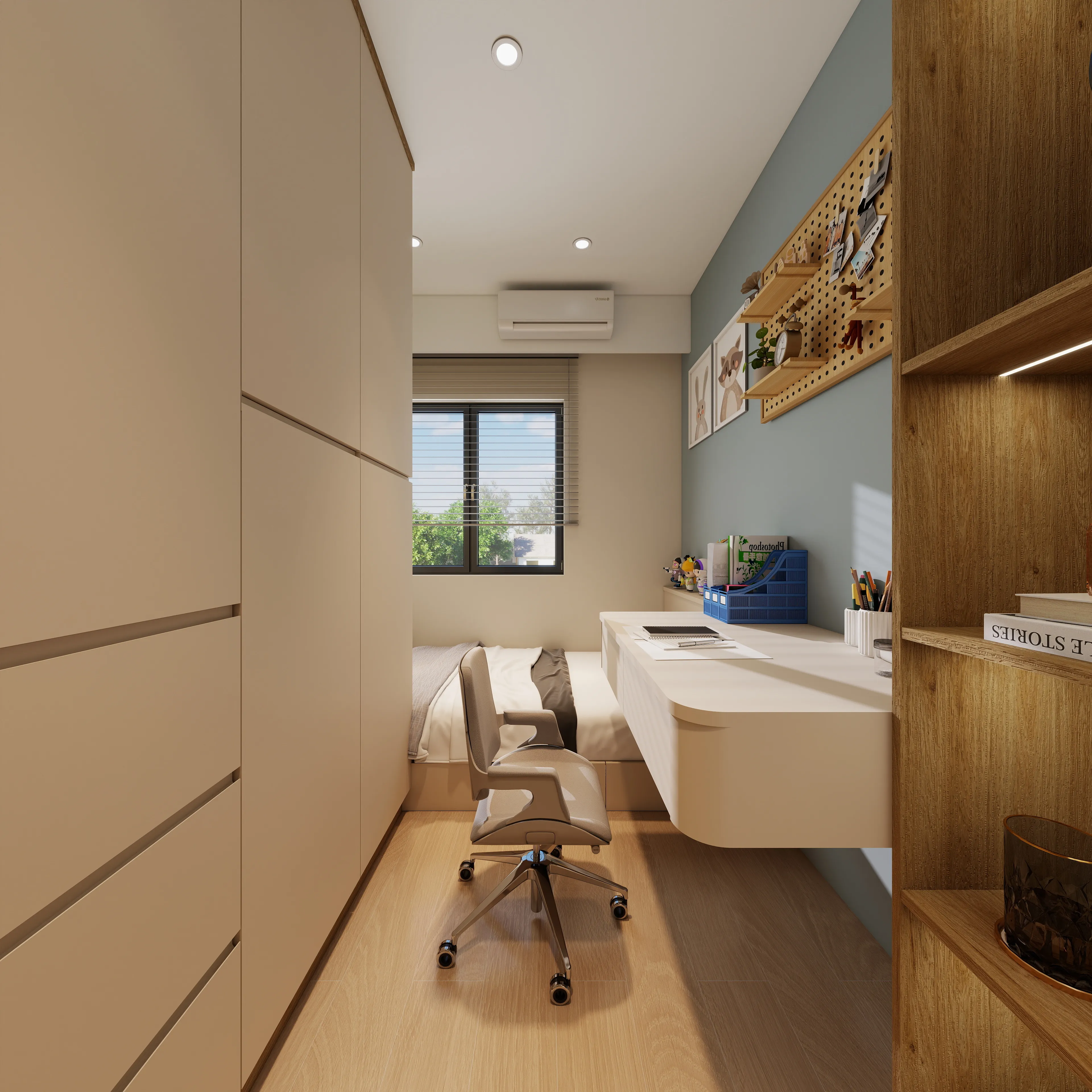 邸苑室內設計-御閑之森 3房-次臥-北歐 × 鄉村風