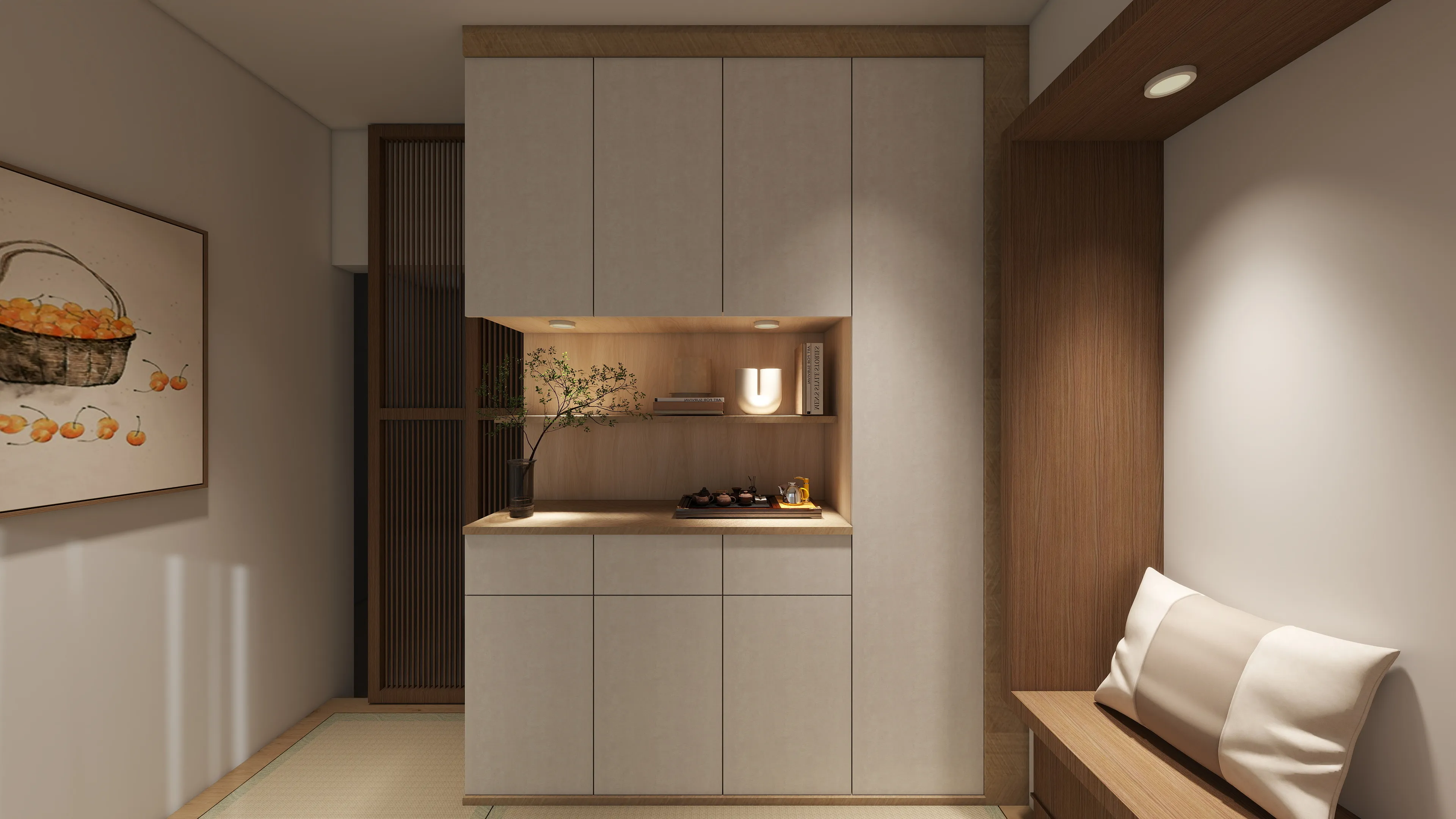 邸苑室內設計-鴻茂富匯-多功能室收納櫃-北歐風x日式侘寂