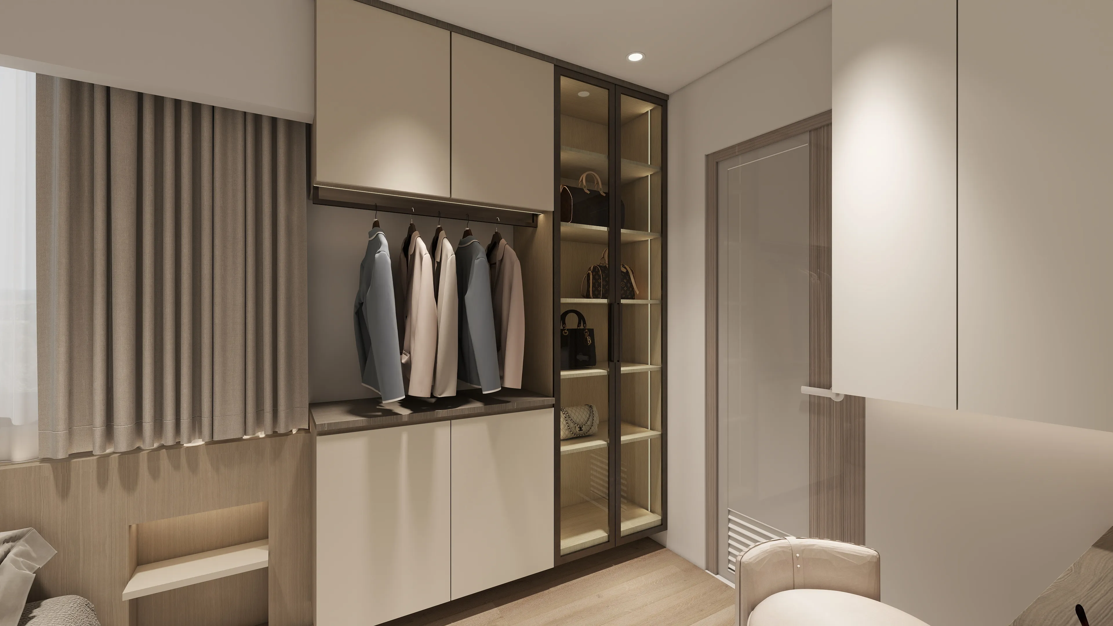 邸苑室內設計-麗晨花果山 C-主臥收納櫃-北歐&日系簡約風