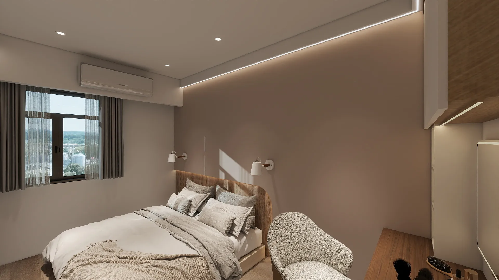 邸苑室內設計-勝興豐境 A1B1-主臥床頭 -北歐風