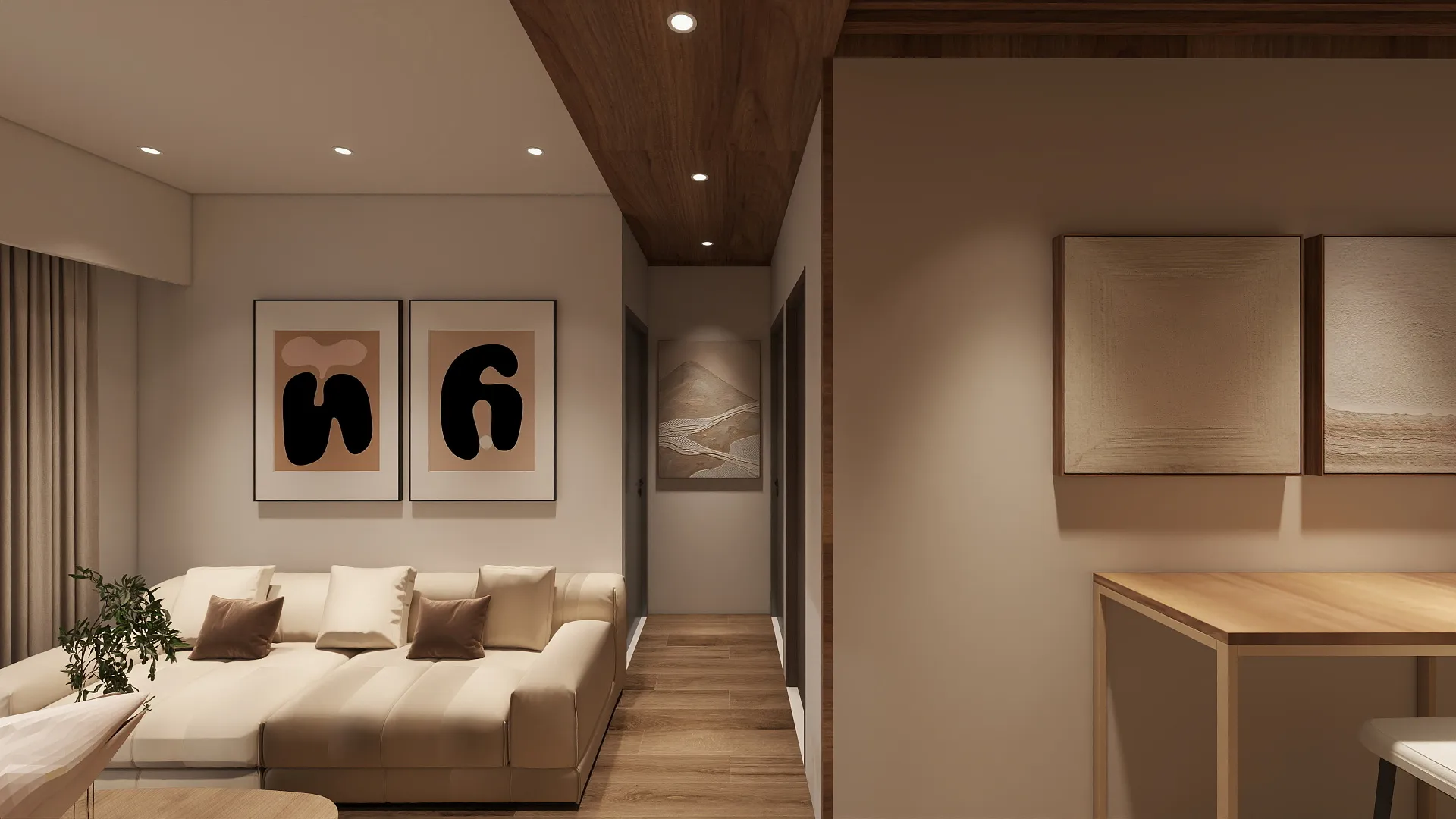 邸苑室內設計-聚佳大值 2房-客廳走廊-北歐 × 鄉村風