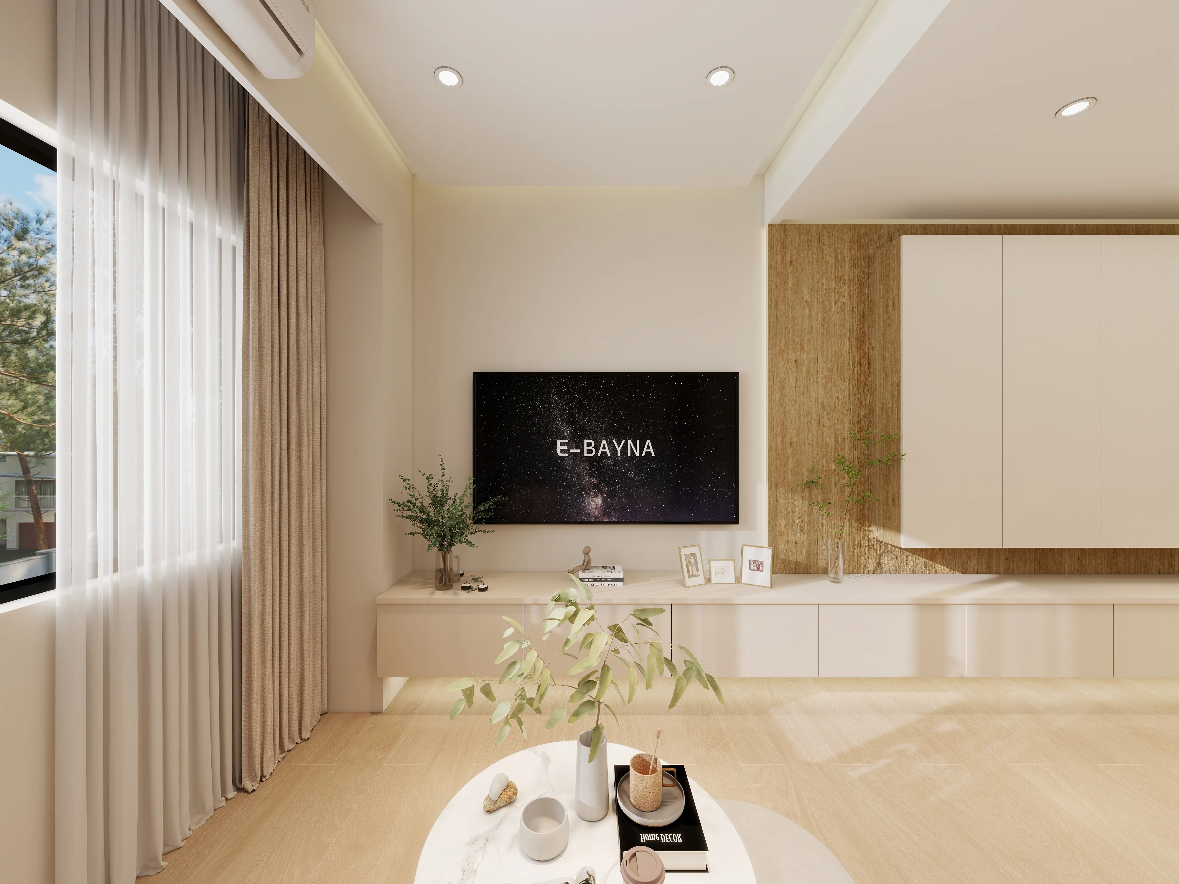 邸苑室內設計-御閑之森 3房-客廳收納櫃-北歐 × 鄉村風