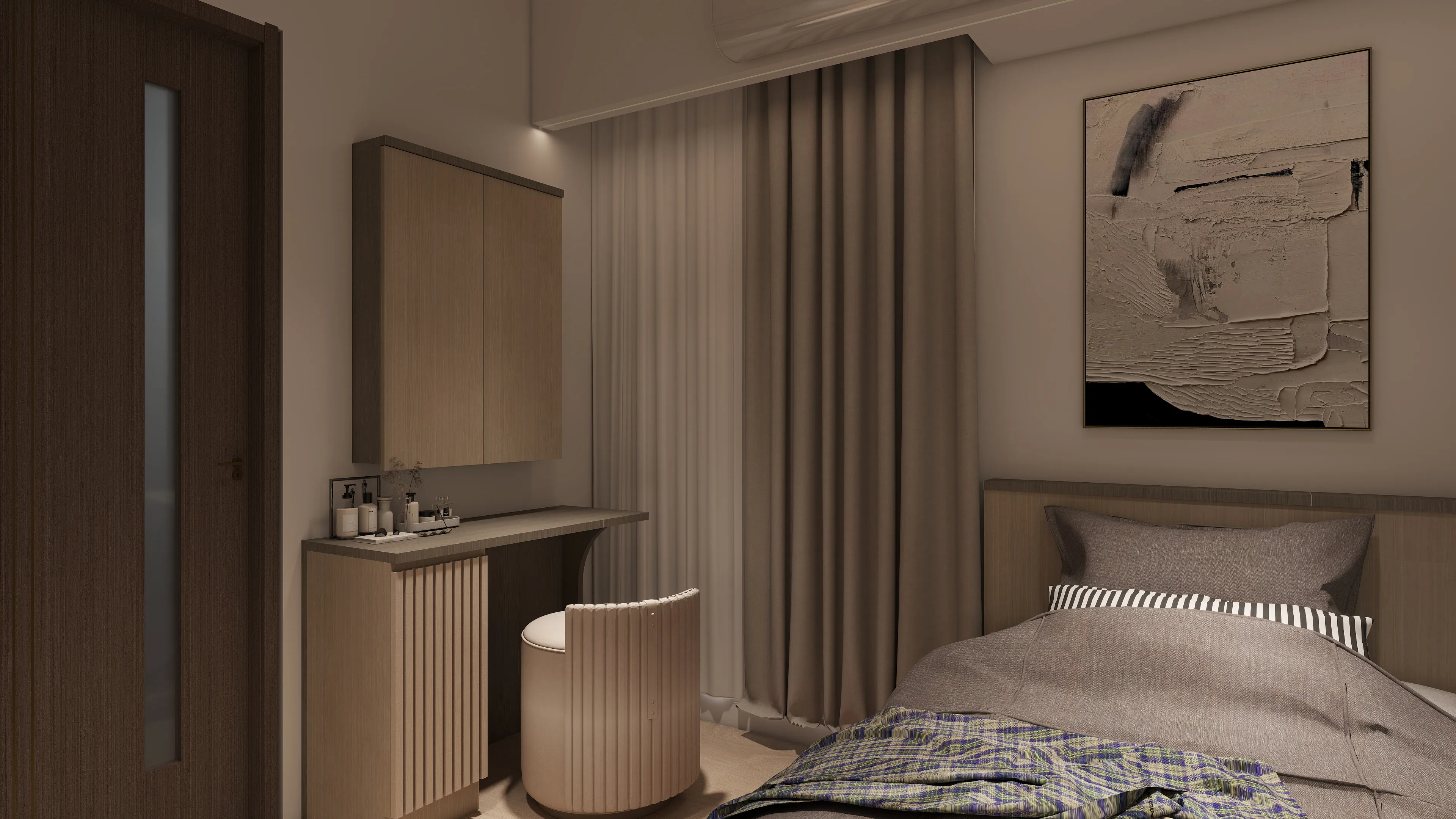 邸苑室內設計-鴻茂富匯-孝親房化妝台-北歐風x日式侘寂