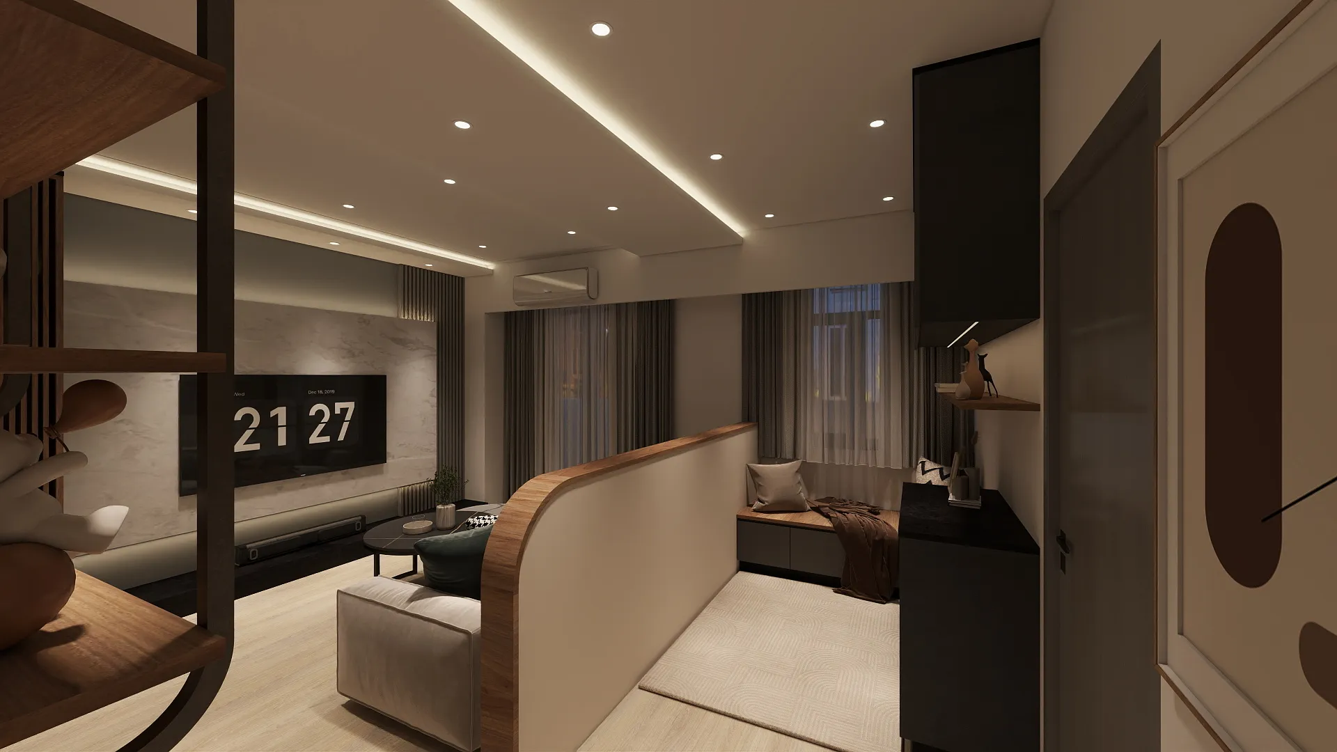 邸苑室內設計-御閑之森 2房 B type-臥榻-現代簡約