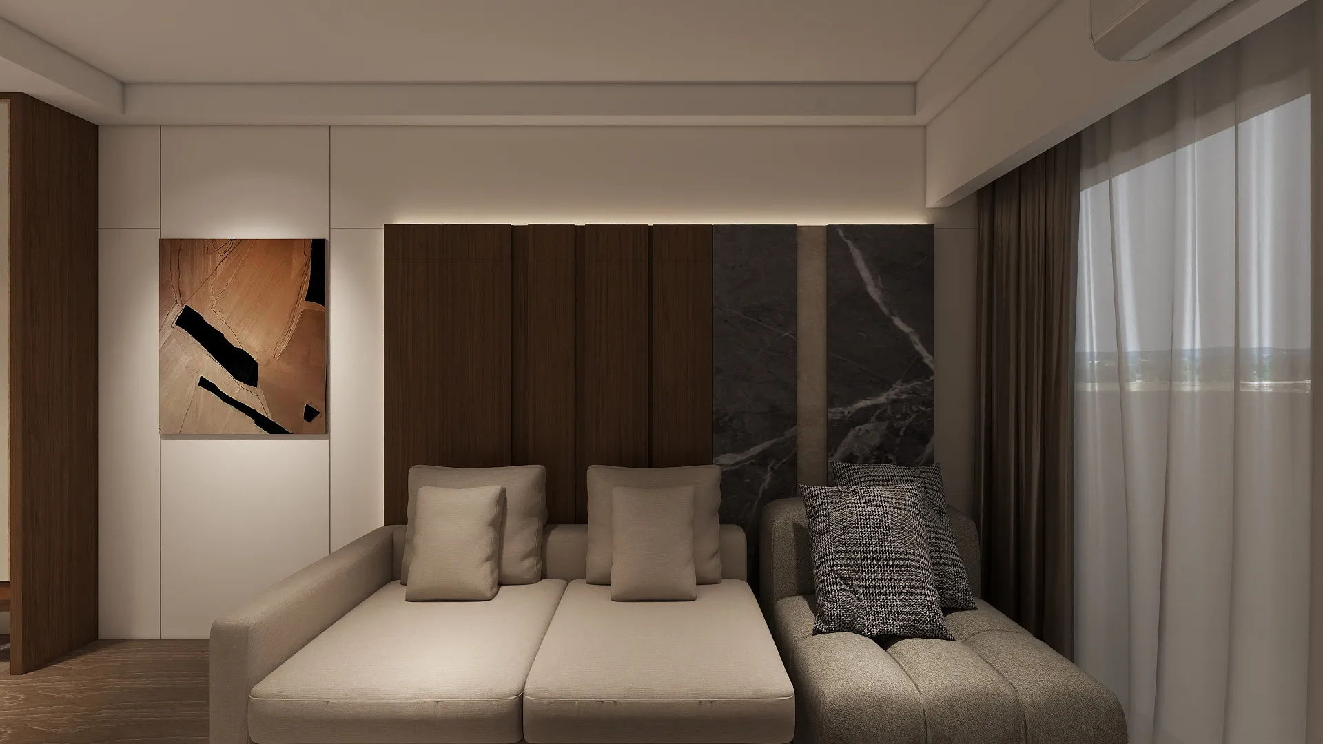 邸苑室內設計-大塊藏硯 G-客廳沙發背牆-現代簡約風