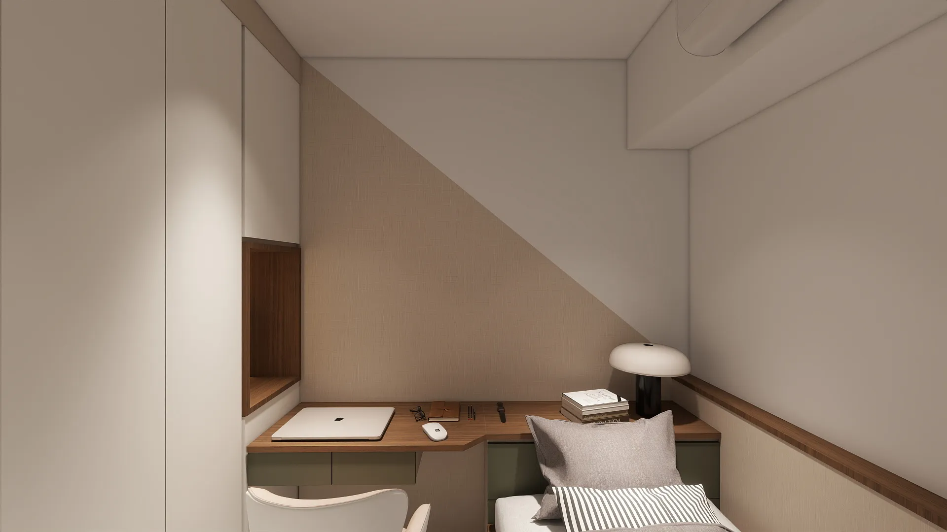 邸苑室內設計-合新城峰 2房-次臥書桌-北歐風