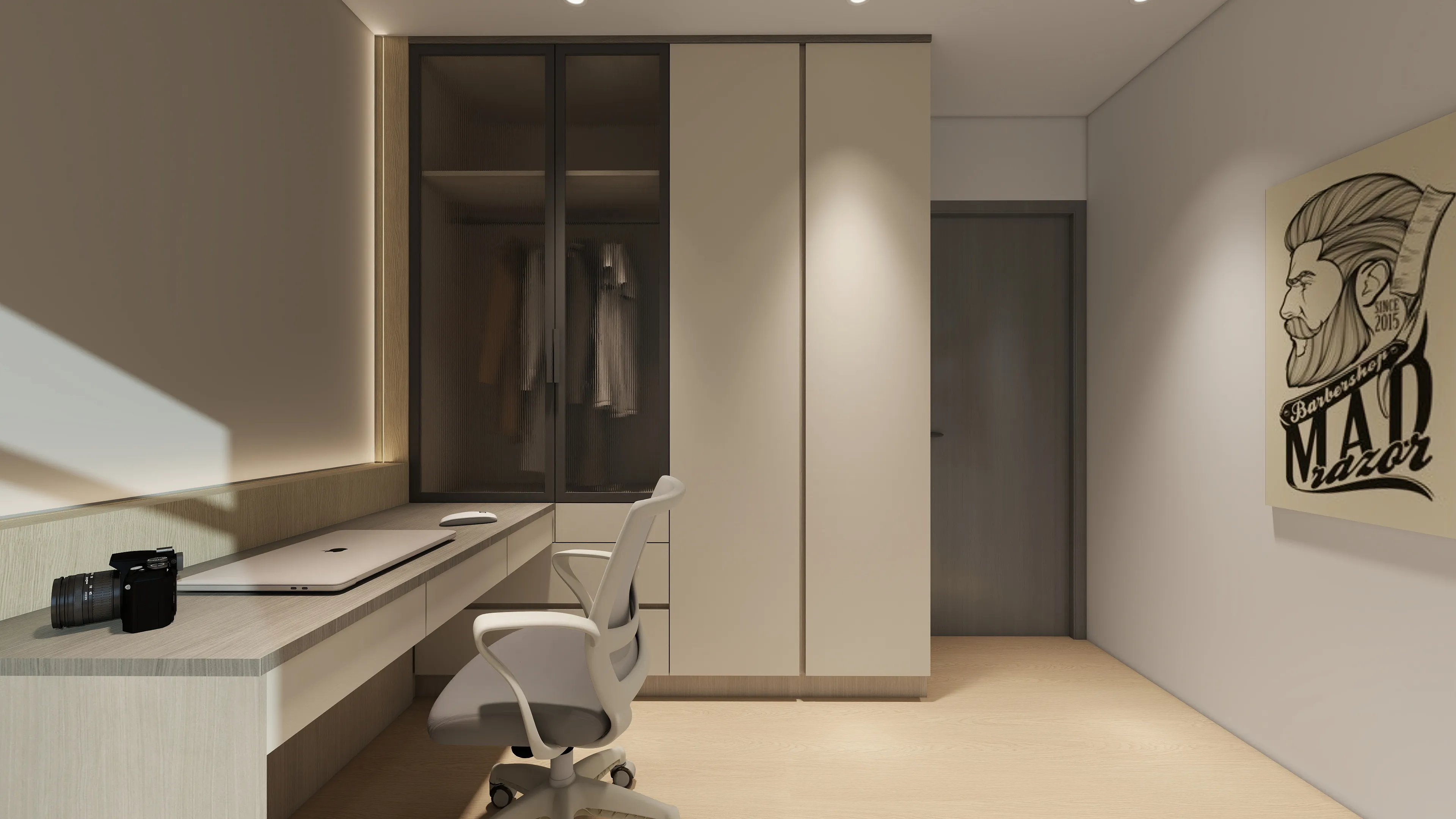 邸苑室內設計-鹿江風華-次臥室1衣櫃-北歐風