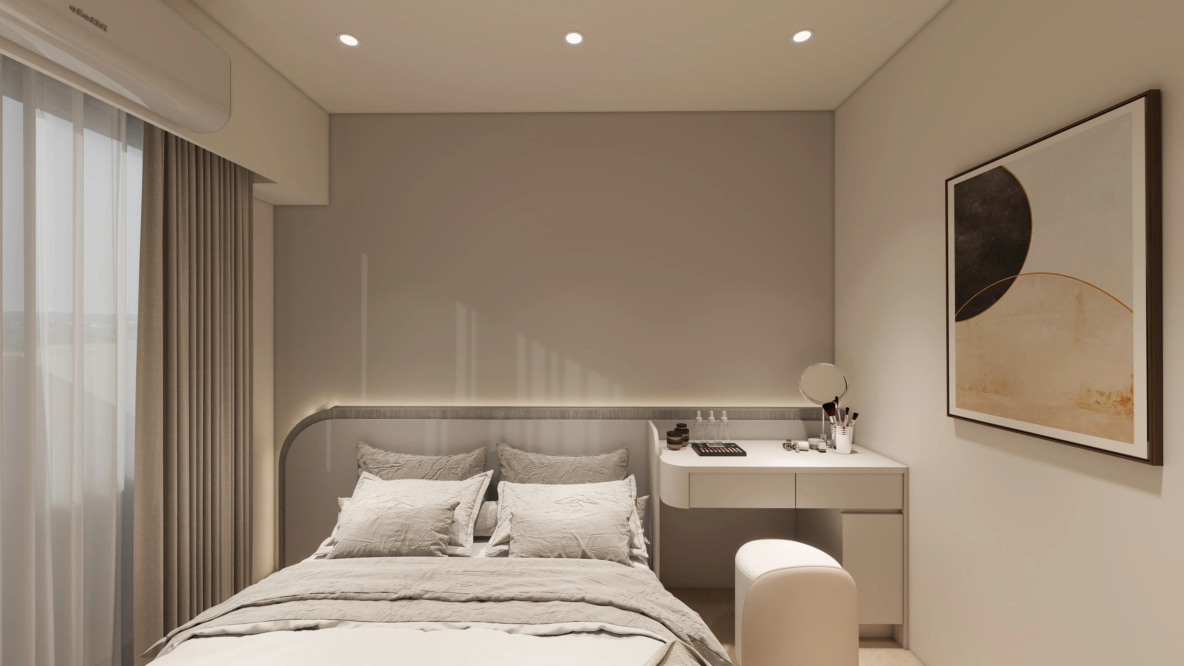 邸苑室內設計-光明苑 2房-臥室2 床頭-簡約風