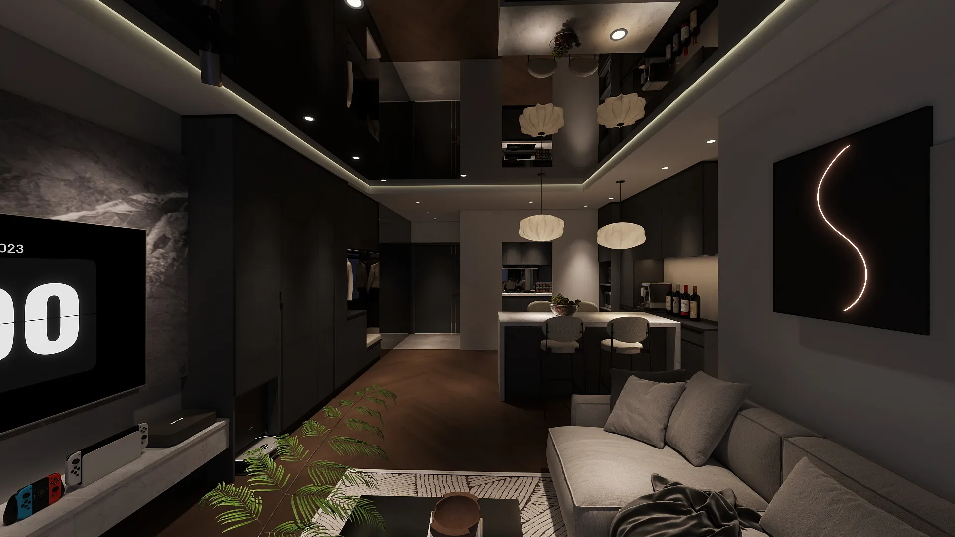 邸苑室內設計-精銳SKY ONE 3房D-客廳-現代風