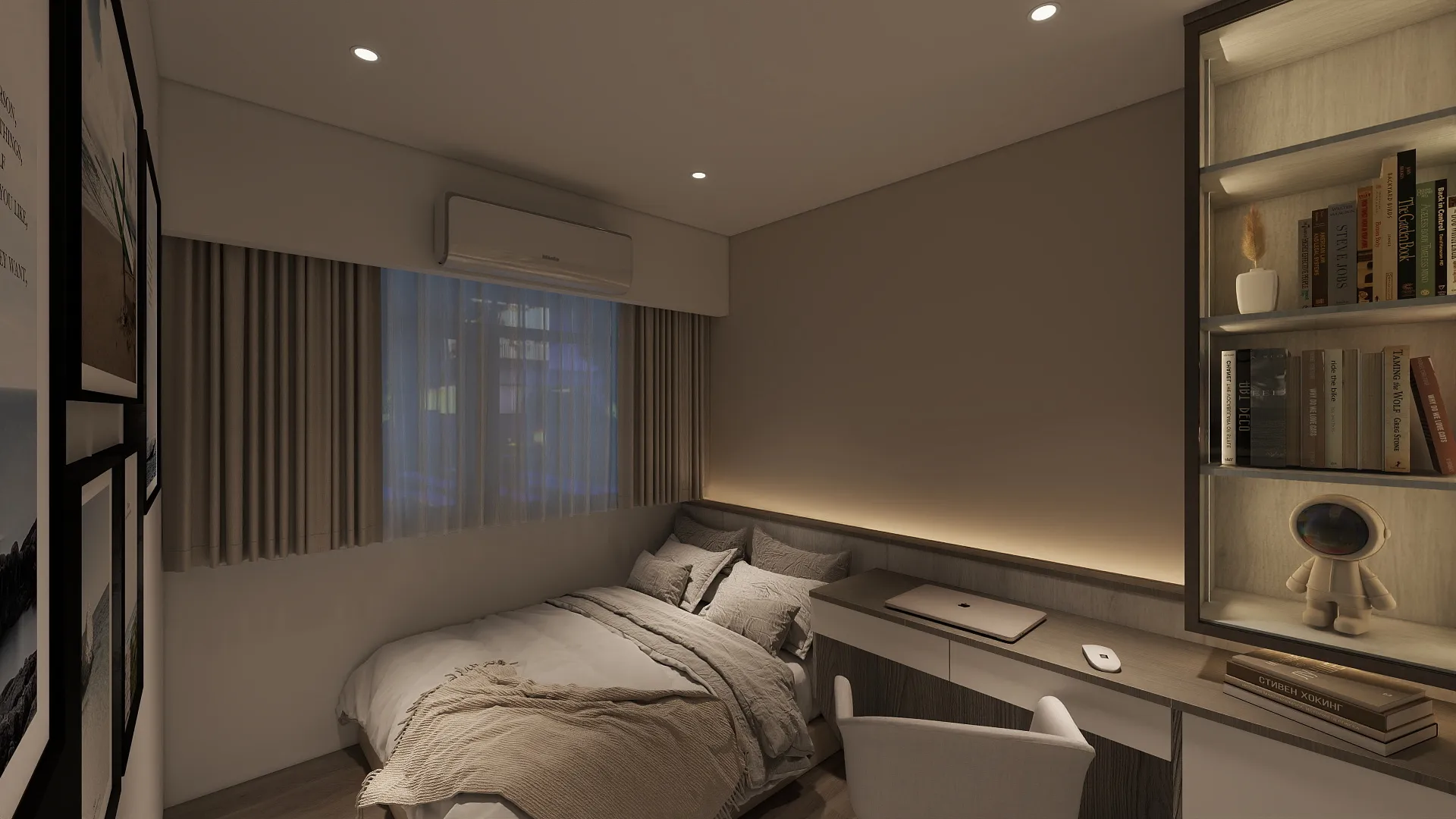 邸苑室內設計- 南悅豐映 A1-次臥室床頭及書桌-現代風&輕奢風