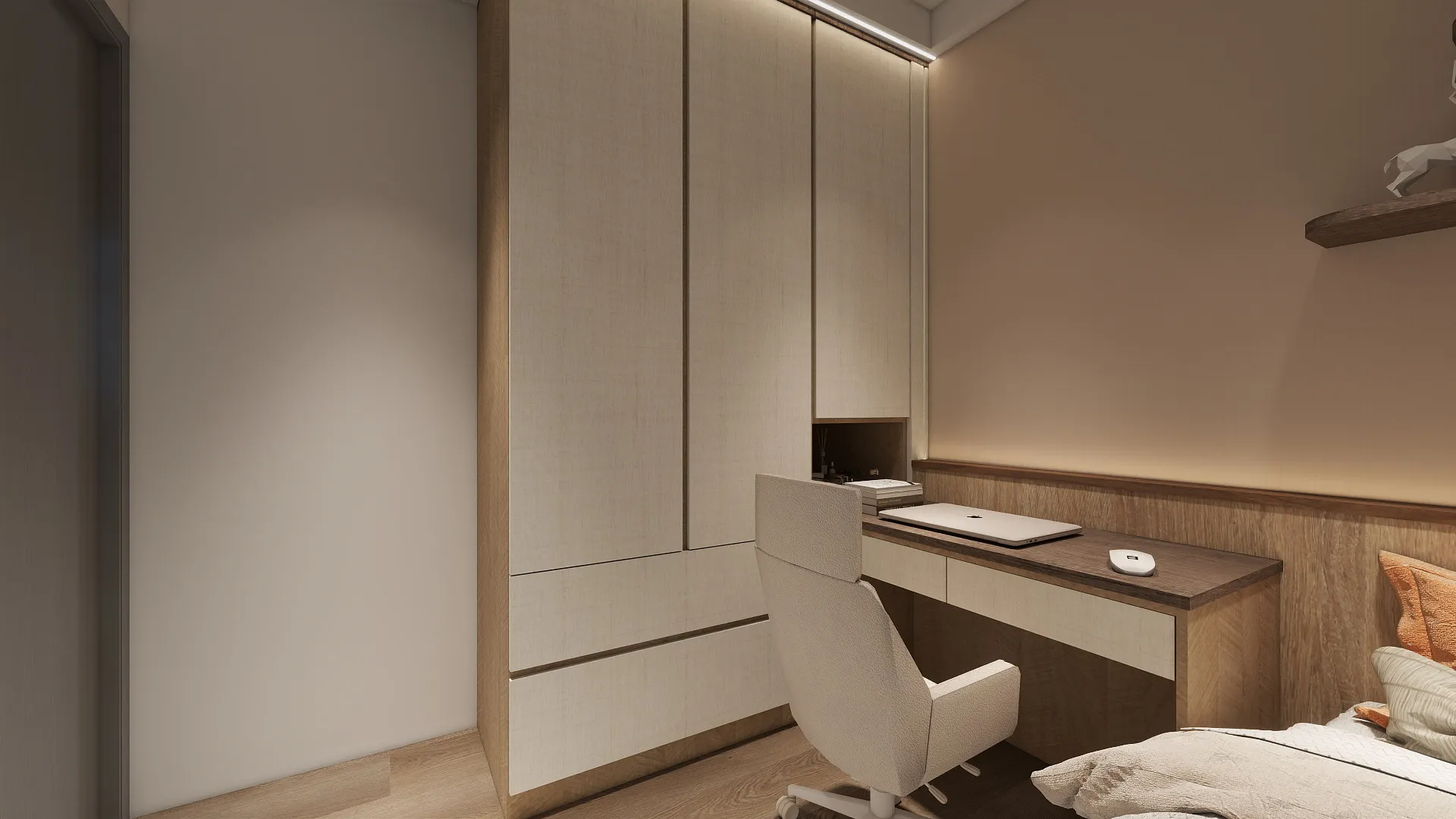 邸苑室內設計-勝興豐境 A1B1-次臥2衣櫃 -北歐風