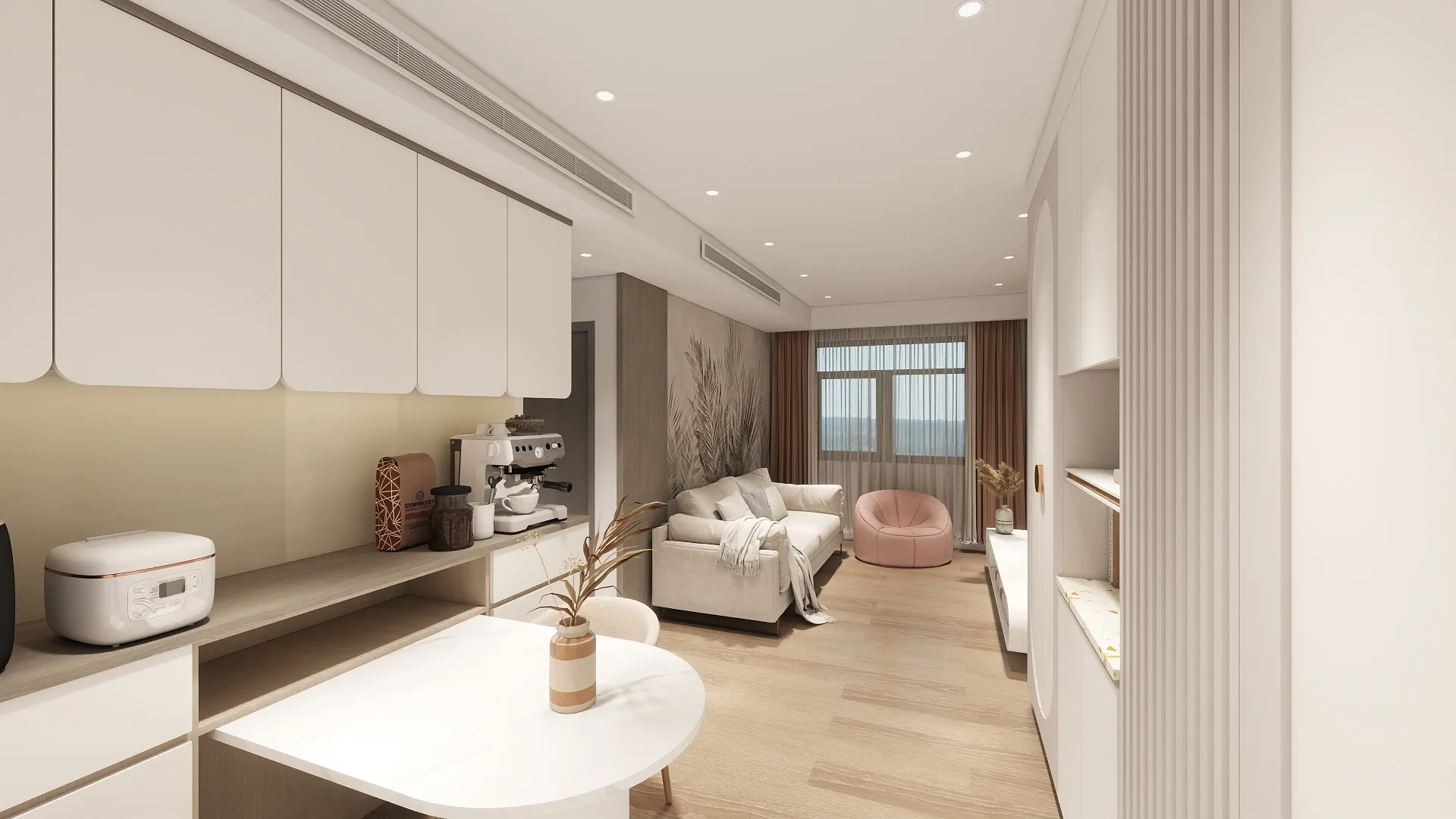 邸苑室內設計-合新城峰 2房-客廳收納櫃-北歐風