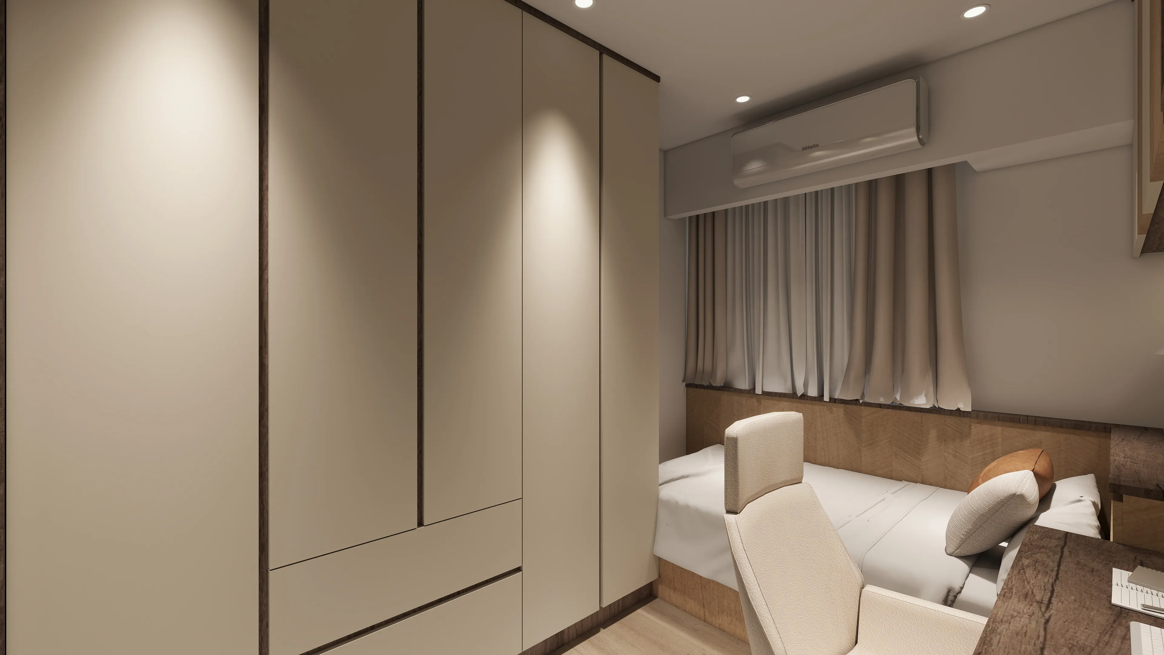 邸苑室內設計-麗晨花果山 C-次臥室1衣櫃-北歐&日系簡約風