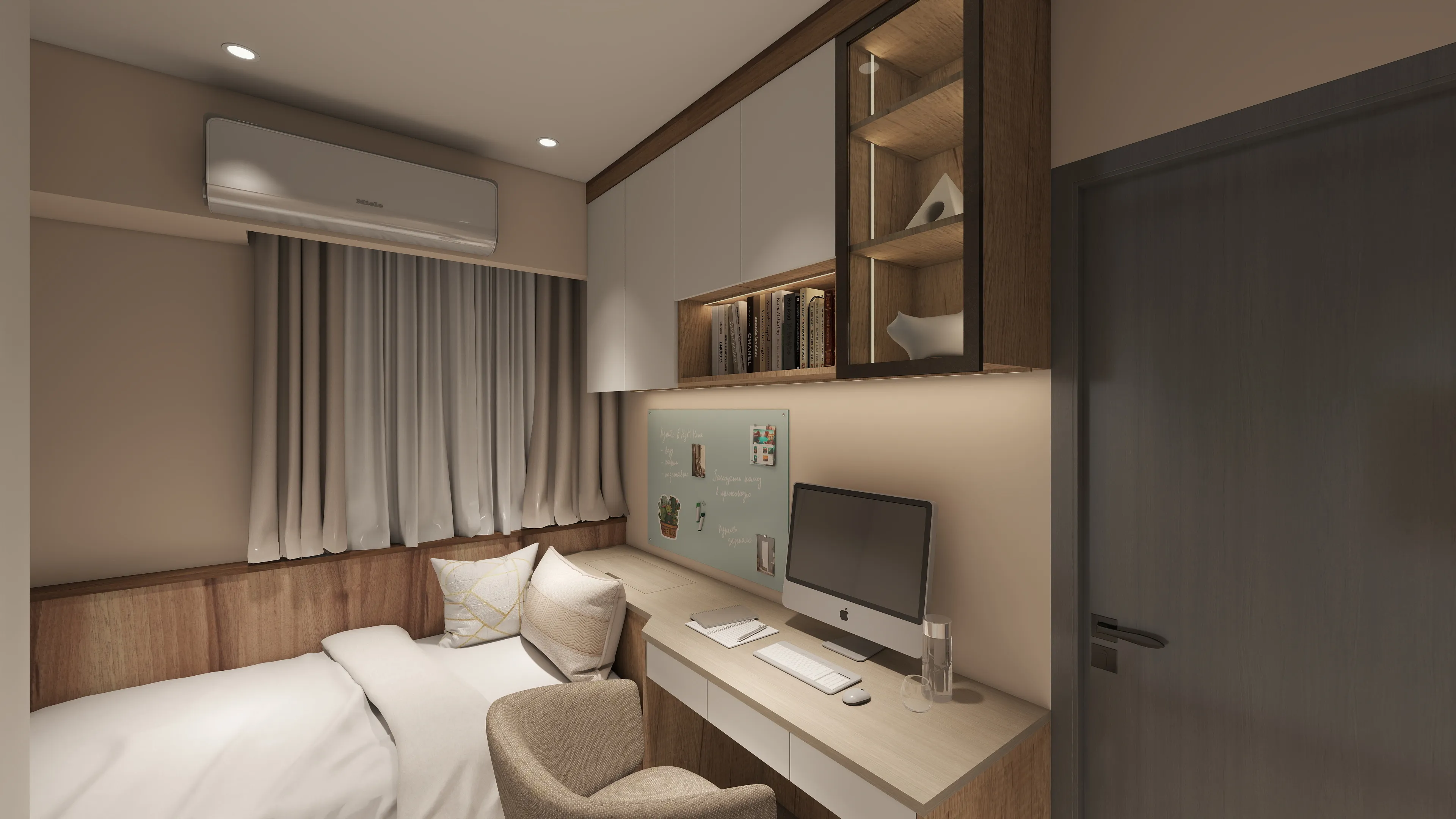 邸苑室內設計-勝興興站 3房-次臥室1書櫃-簡約風