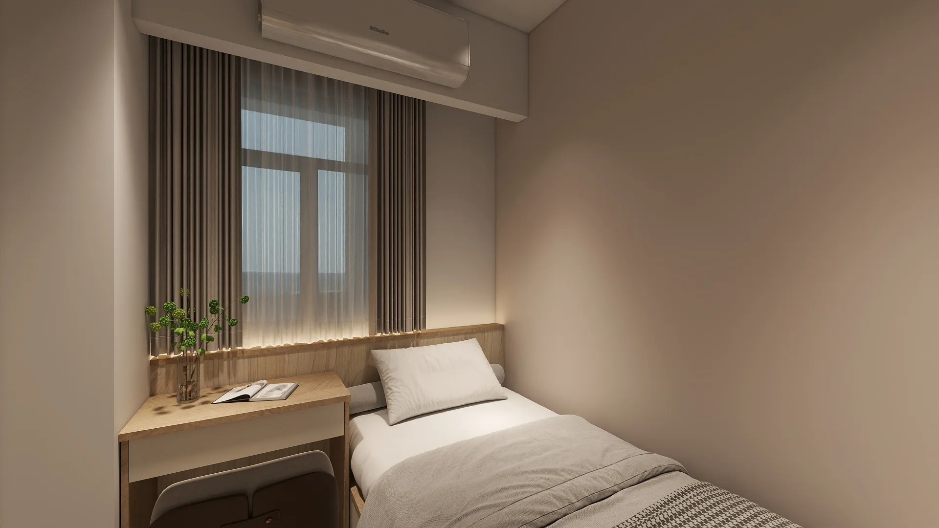 邸苑室內設計-磐興寬心 A2-客臥化妝桌及床頭-日系簡約風